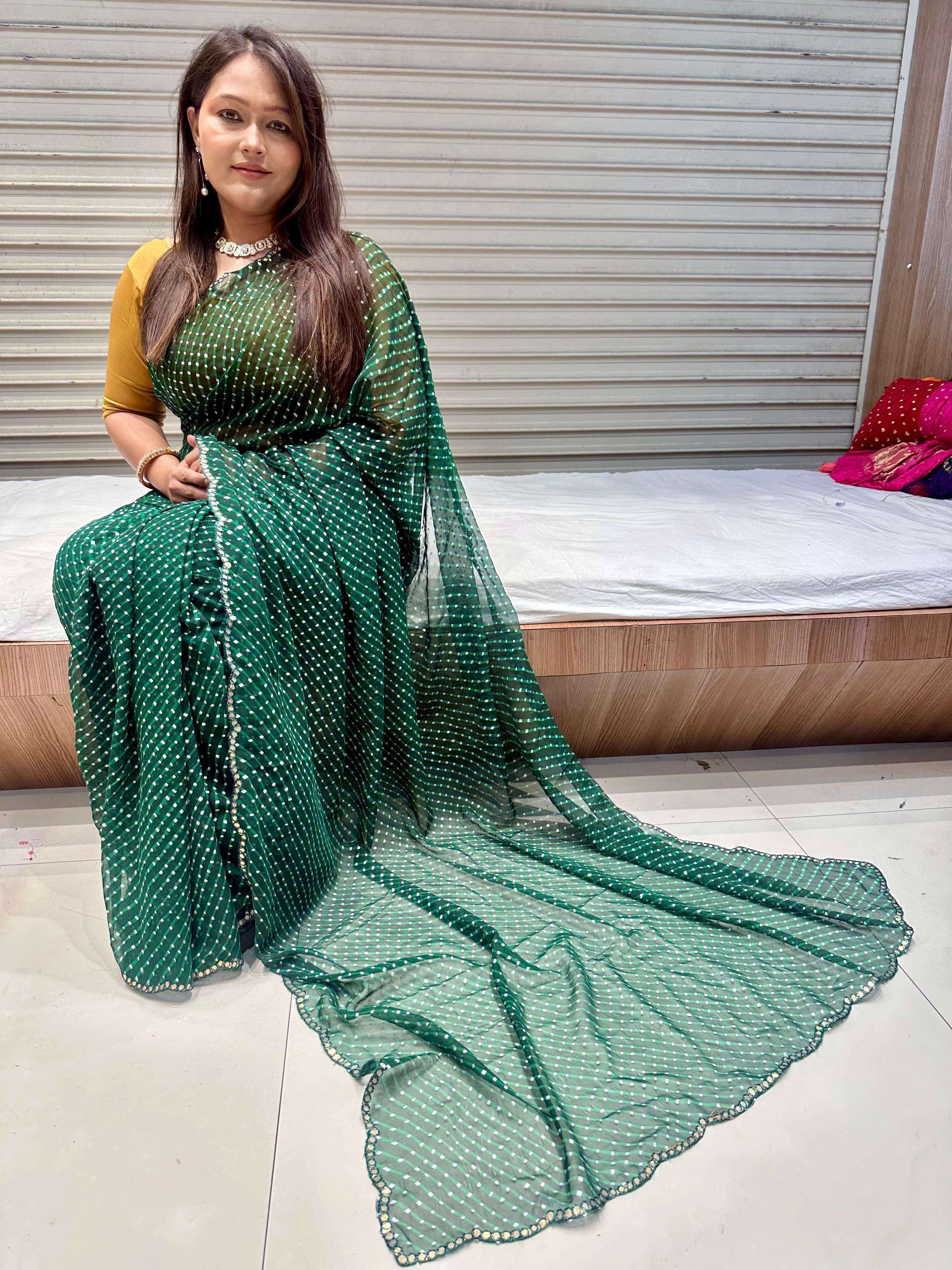 Leriya With Bandhani pure and luxury Viscose Georgette super...