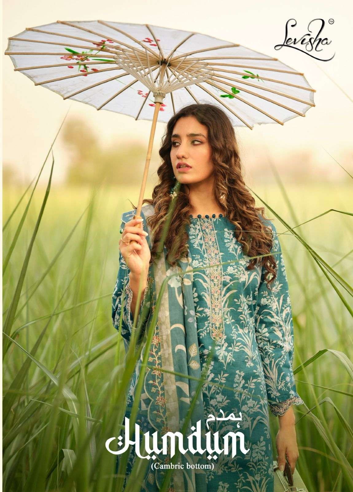 LEVISHA HUMDUM COTTON PAKISTANI STYLE EMBROIDERY LADIES SALW...