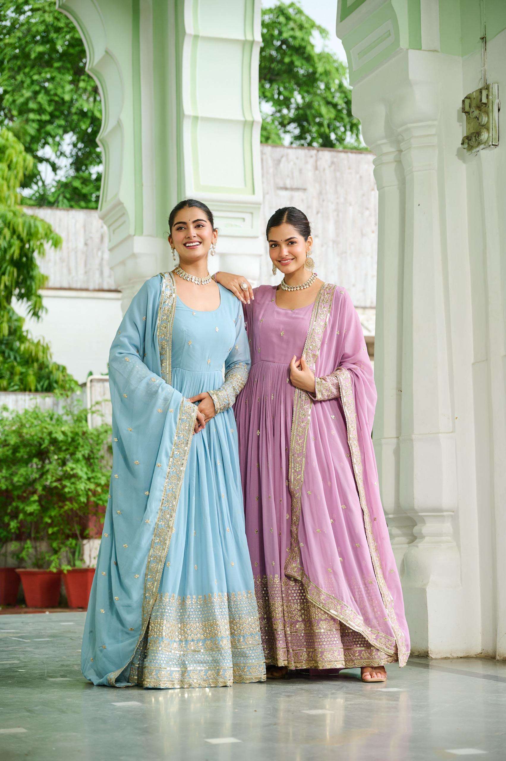 LW 9270 UNIQUE DUSTY COLOR GEORGETTE GOWN DUPATTA COLLECTION...