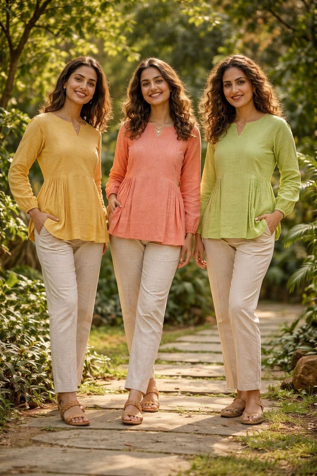 LW 9334 TOP PANT SET LINEN COTTON REGULAR SUMMER COLLECTION ...