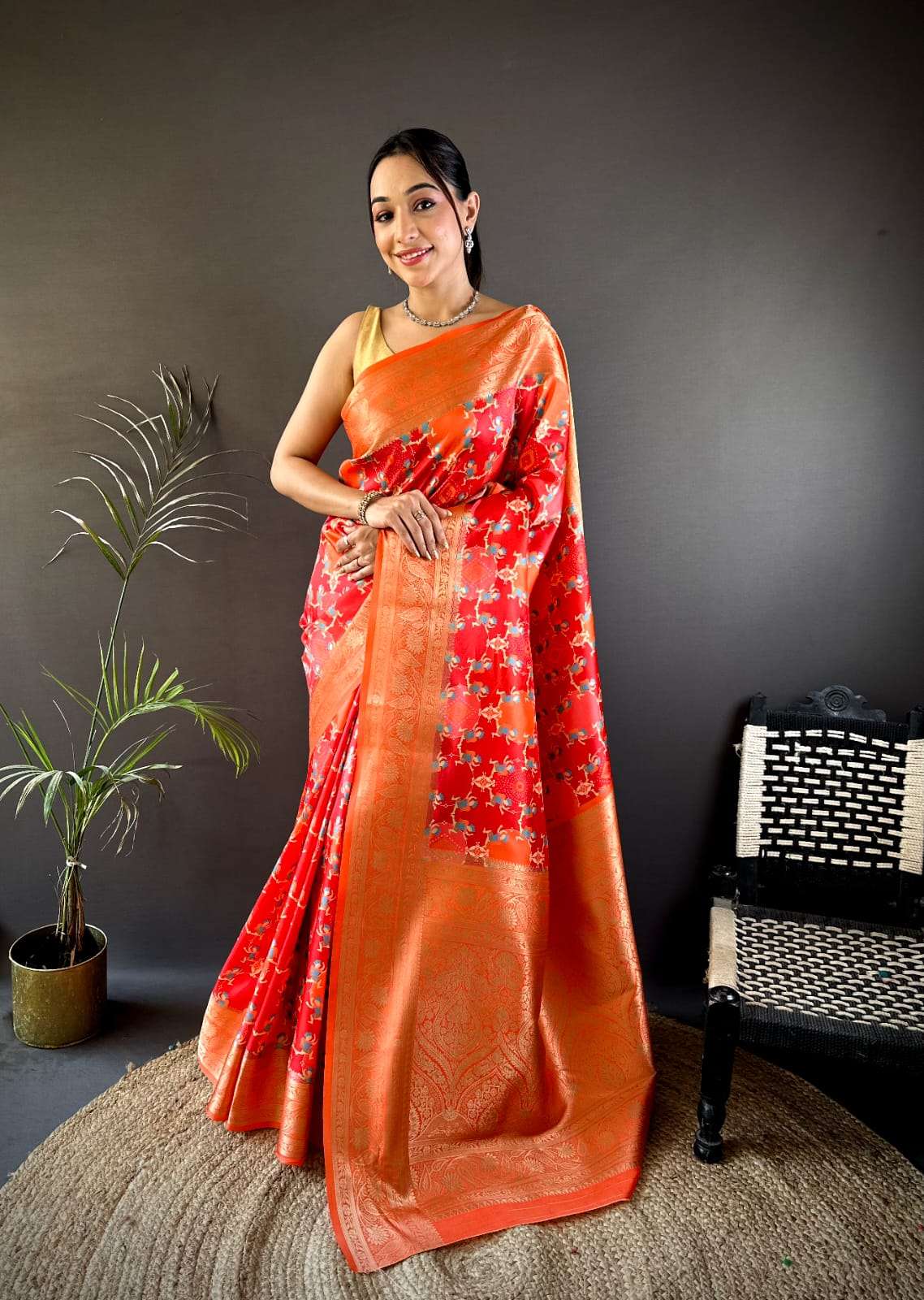MADHURAM SOFT AND STUNNING LICHI SILK LUXURY FABRIC SAREE WH...