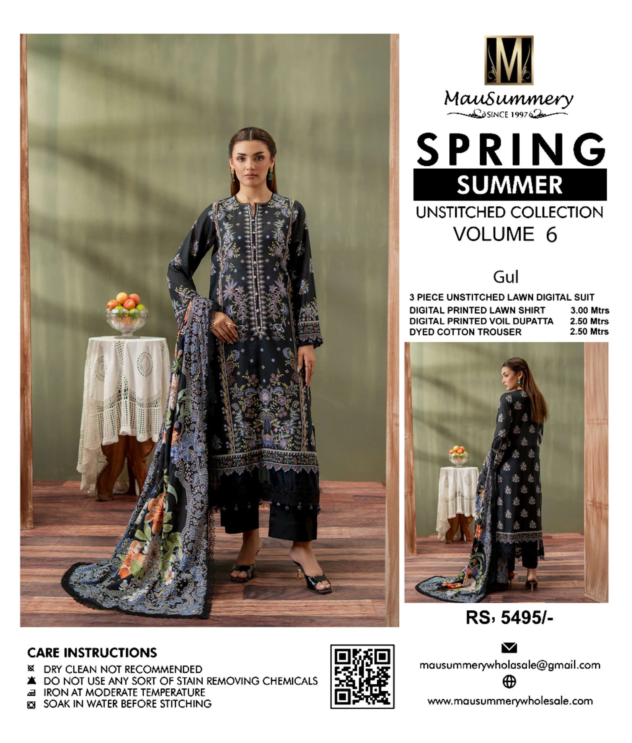 MAUSUMMERY SPRING SUMMER UNSTITCHED COLLECTION VOL 6 NEW PAK...