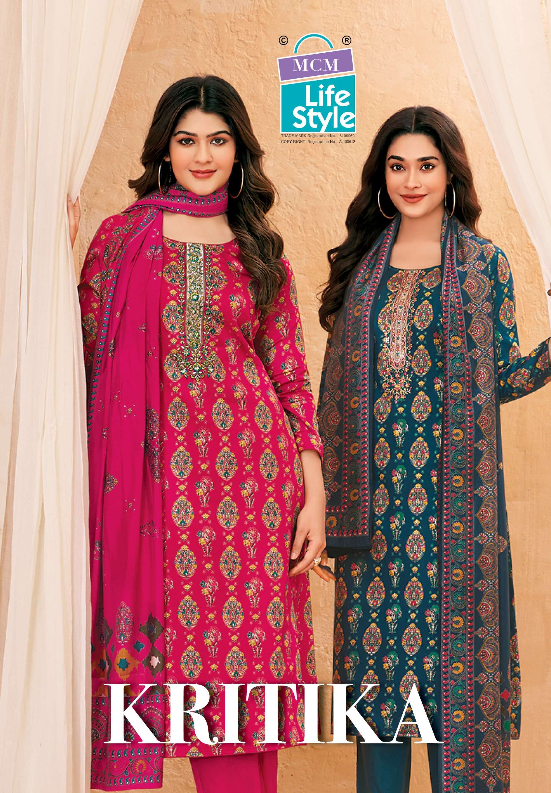 MCM LIFESTYLE KRITIKA DISCHARGE FOIL PRINT FANCY SUIT SALWAR...