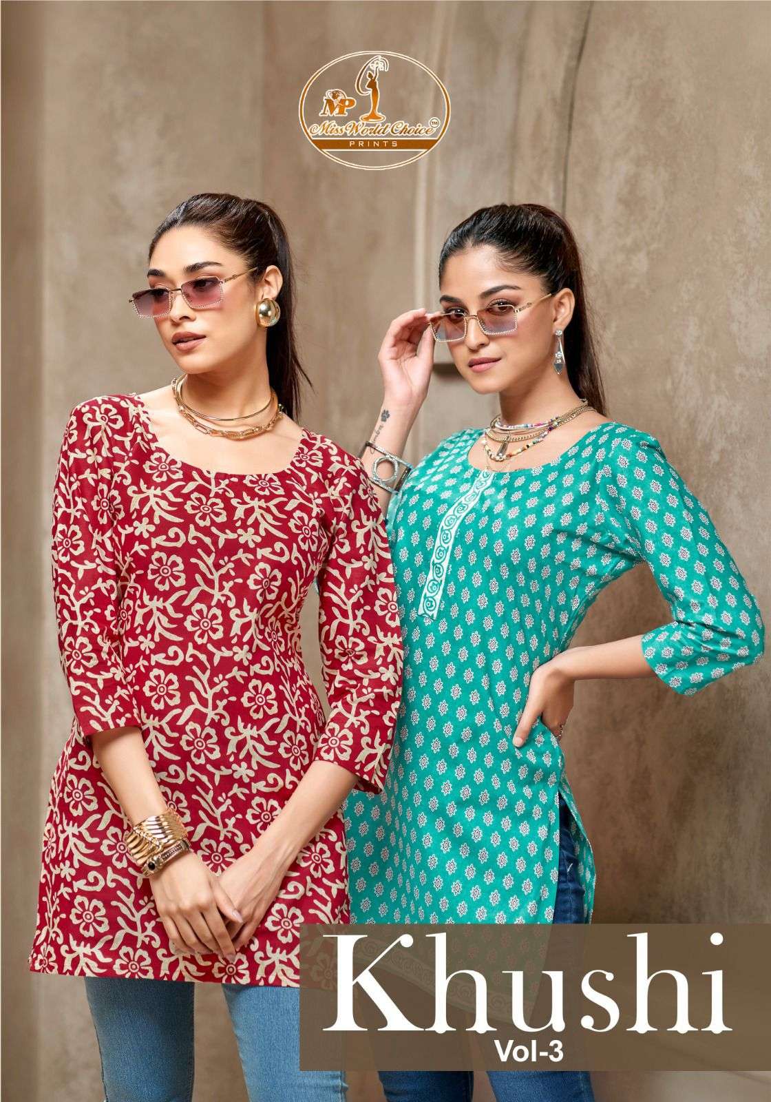 MISS WORLD CHOICE KHUSHI VOL 3 COTTON KURTI STITCHED SHORT C...