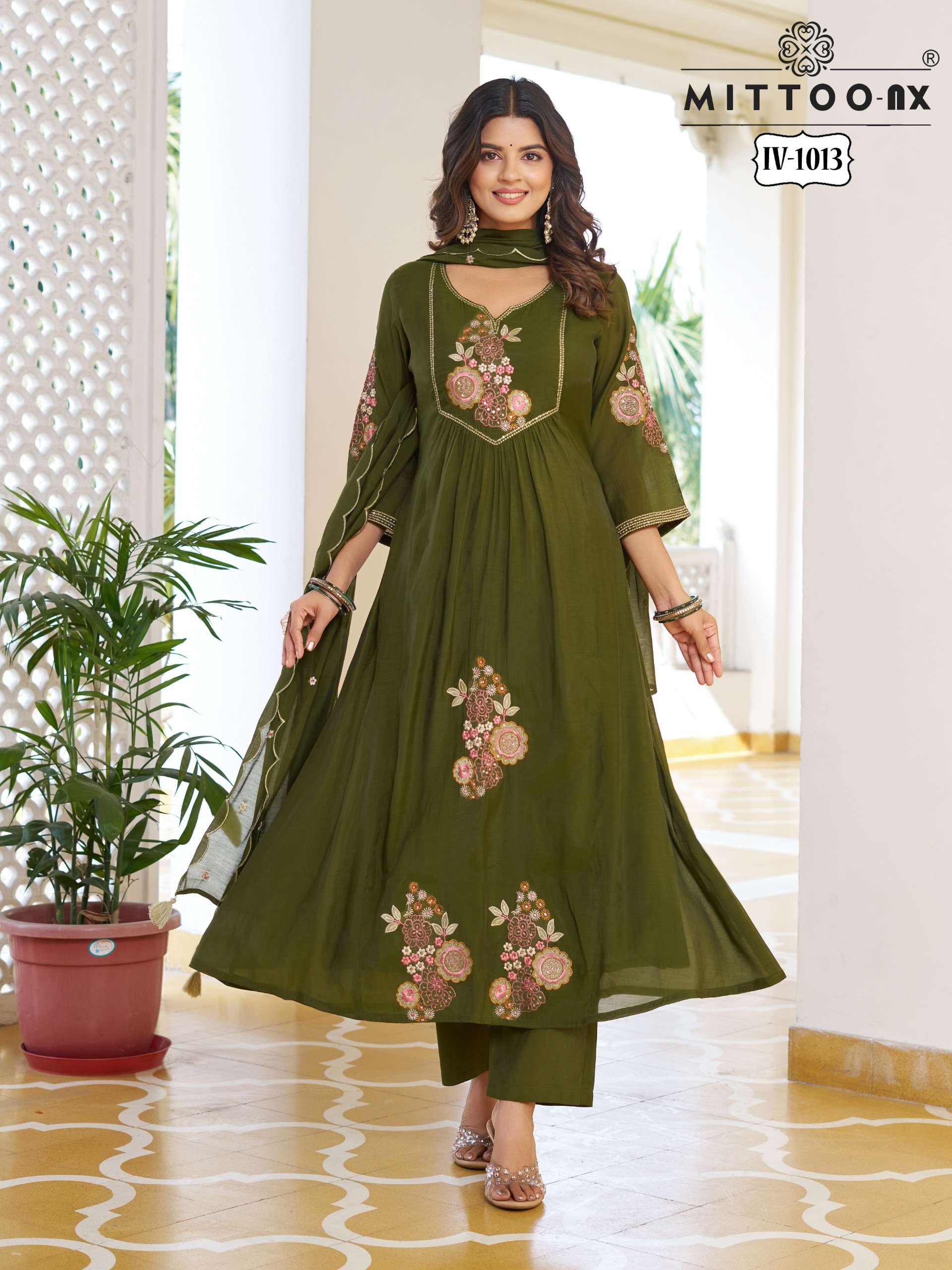 MITTOO NX IV 1013 & IV 1084 MULL CHANDERI COTTON PATTERN KUR...