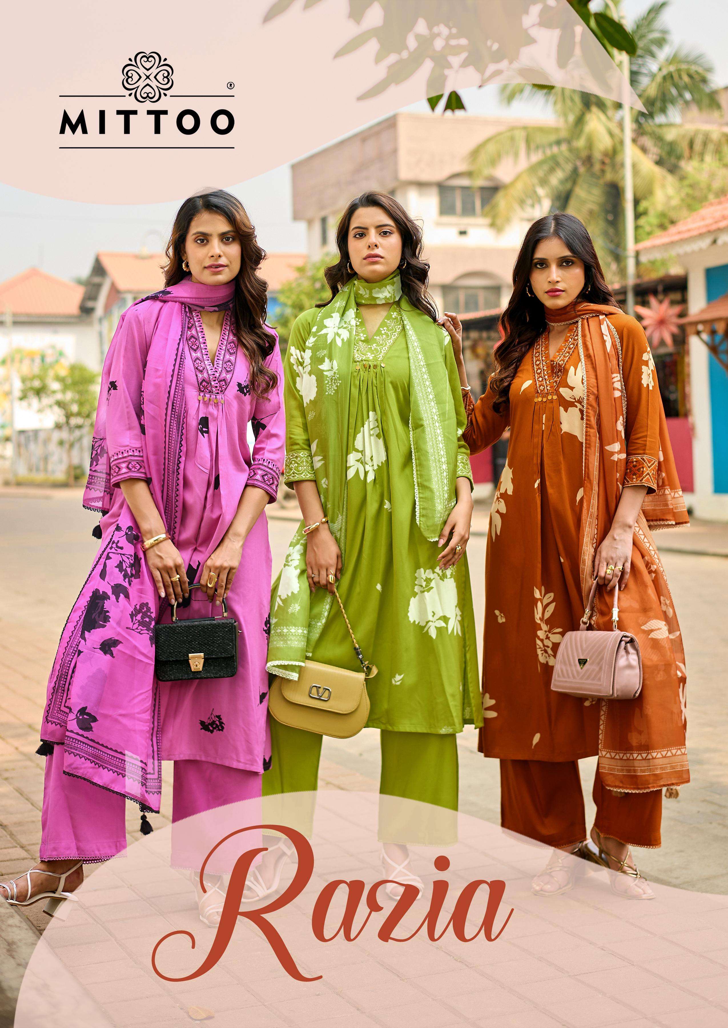 MITTOO RAZIA BOUTIQUE FESTIVAL OUTFIT RAYON AND THREAD WORK ...