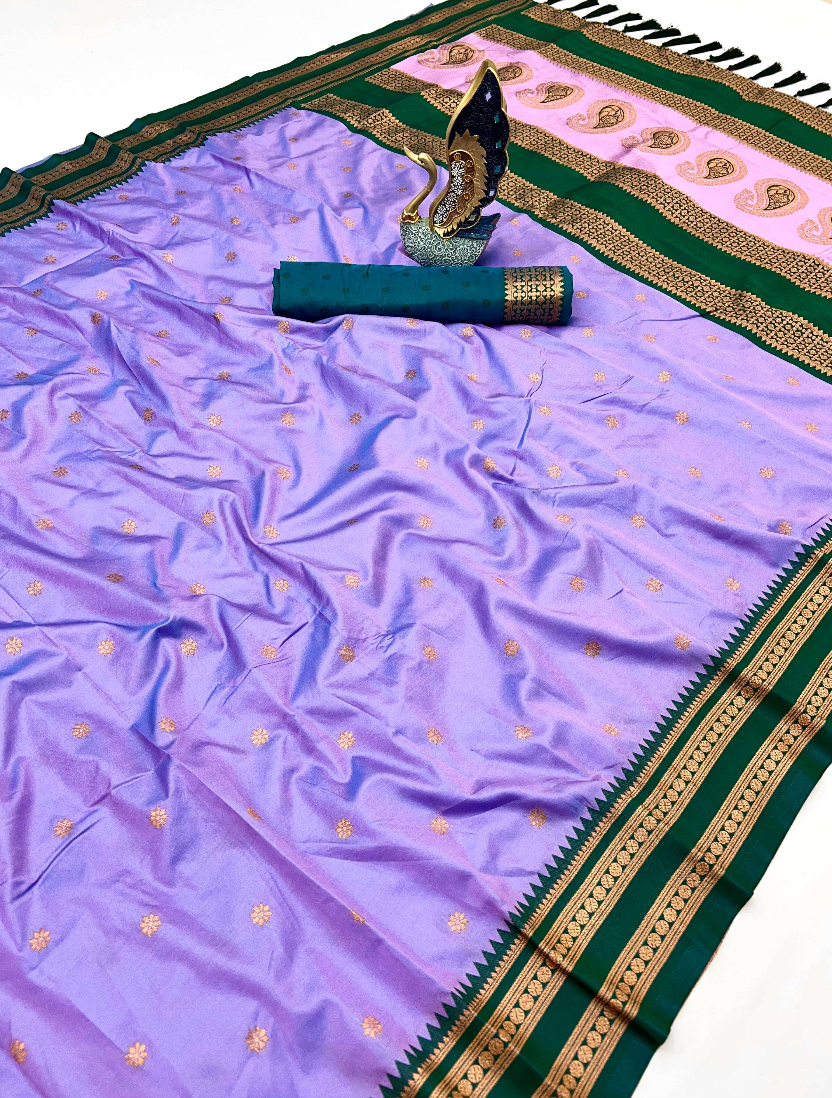 Most Demanding Narayanpeth Soft and pure silk fabric with za...