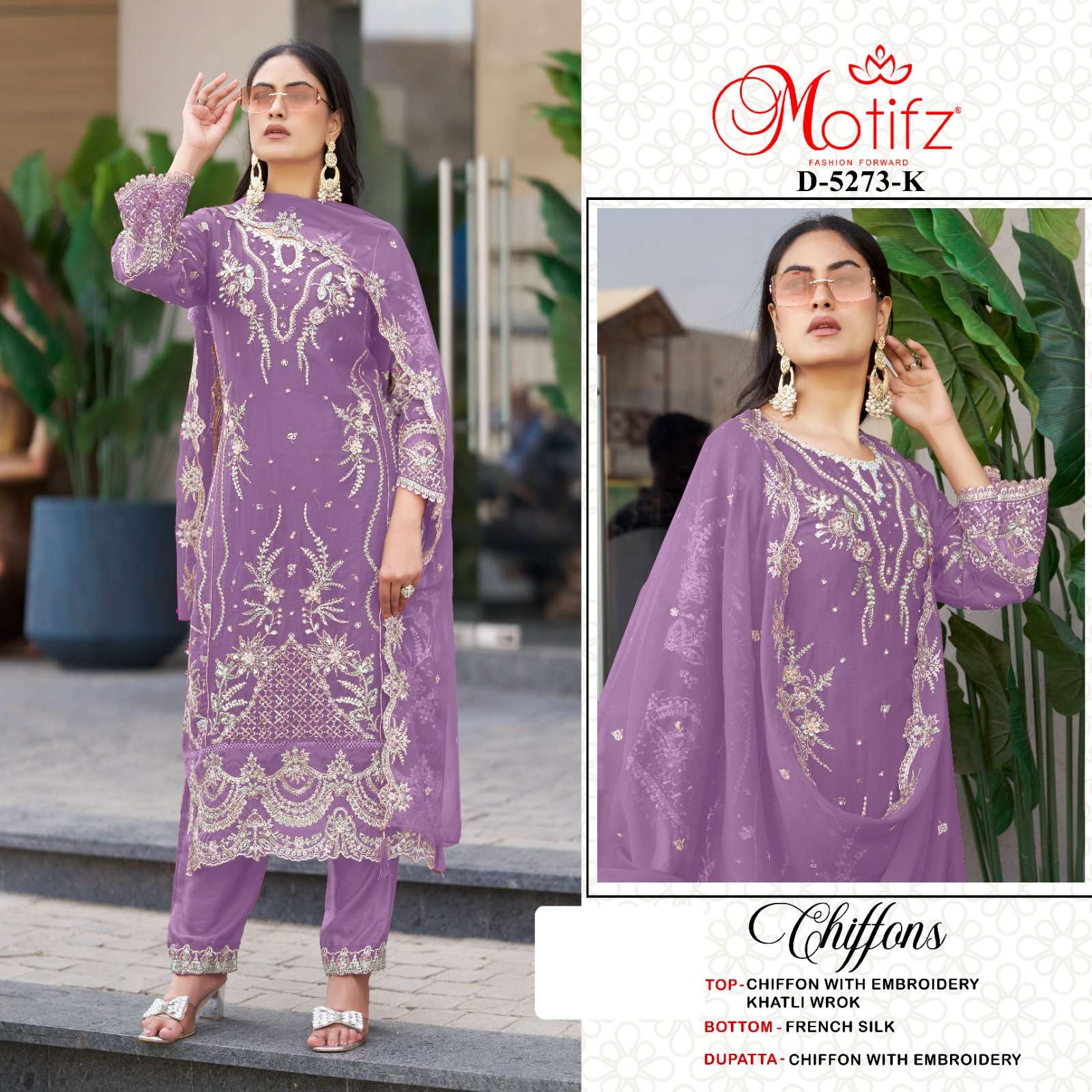 MOTIFZ 5273 SIFFON HEAVY EMBROIDERY SALWAR SUIT FOR MATERIAL...