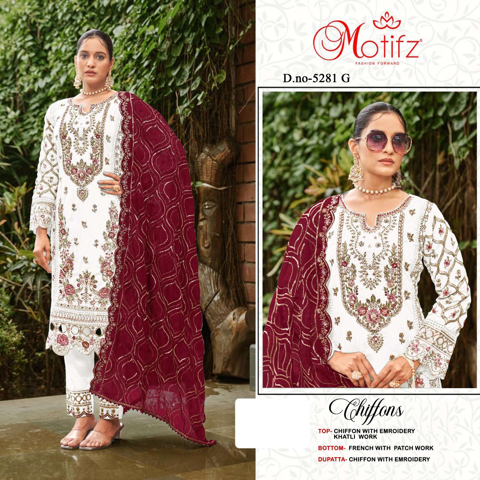 MOTIFZ 5281 TRADITIONAL SIFFON HEAVY EMBROIDERY SUIT FUNCTIO...