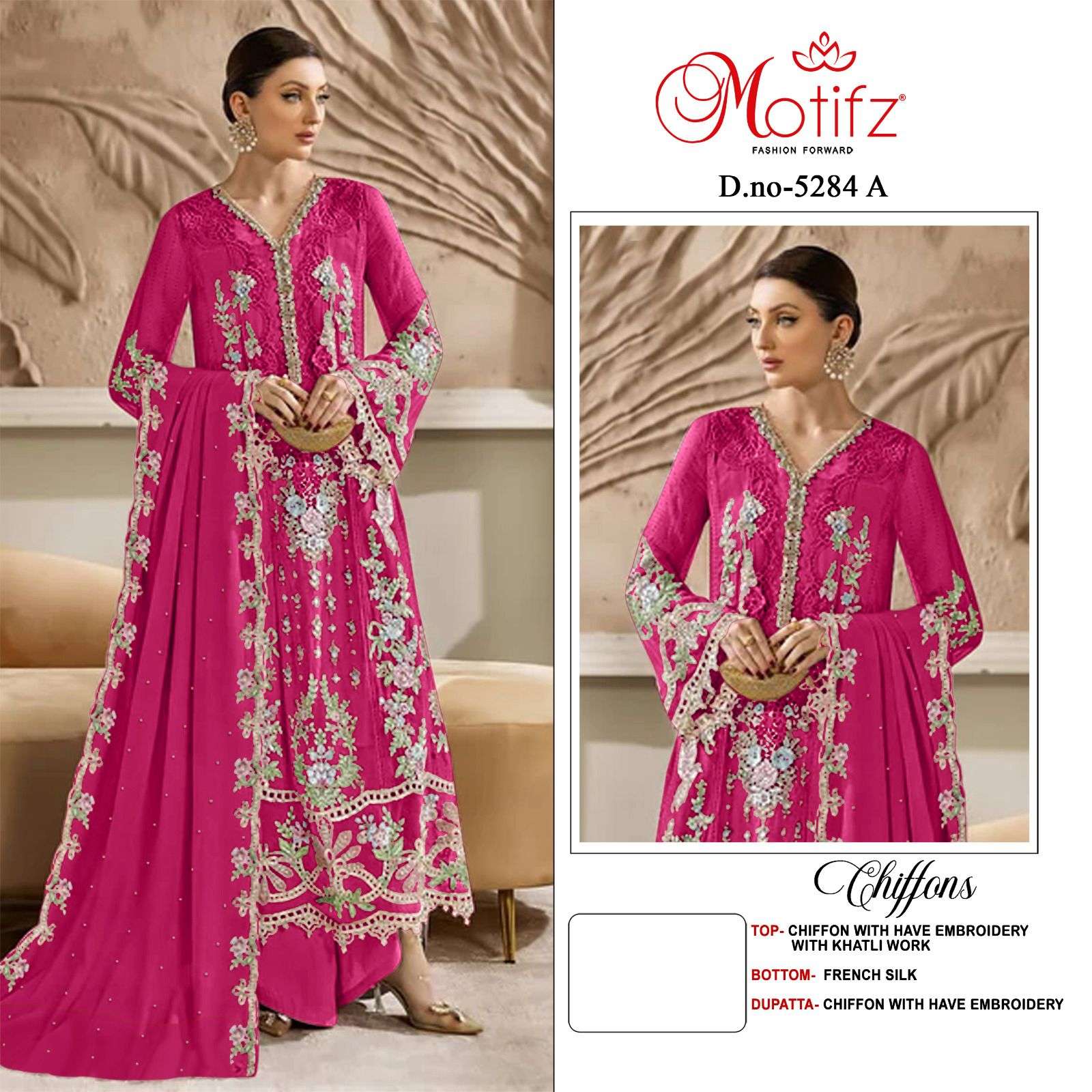 MOTIFZ 5284 BEAUTIFUL HEAVY EMBROIDERY PAKISTANI STYLE SUIT ...