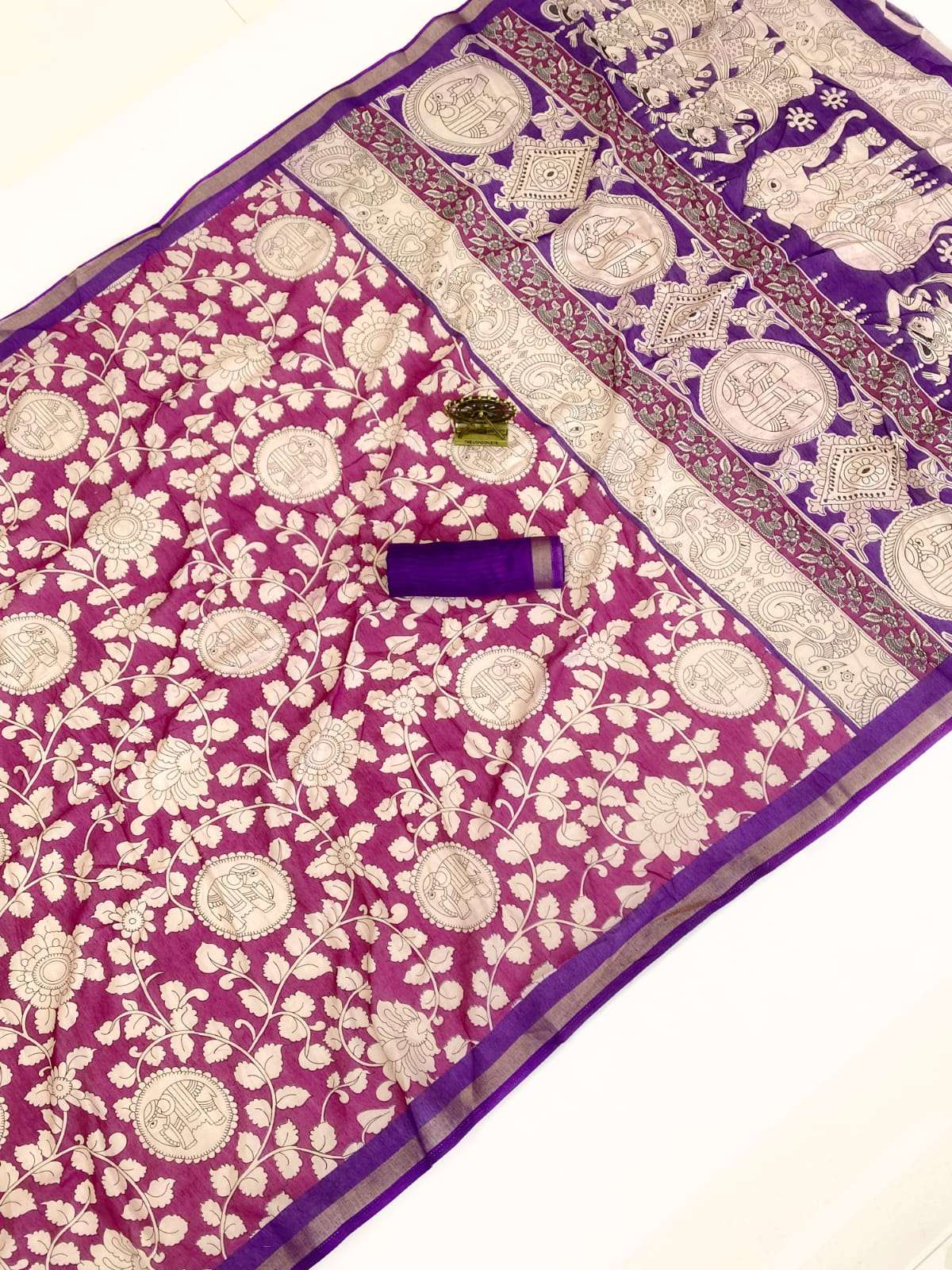 MULMUL KALAMKARI SOFT AND PURE MULMUL EXQUISITE FABRIC SAREE...