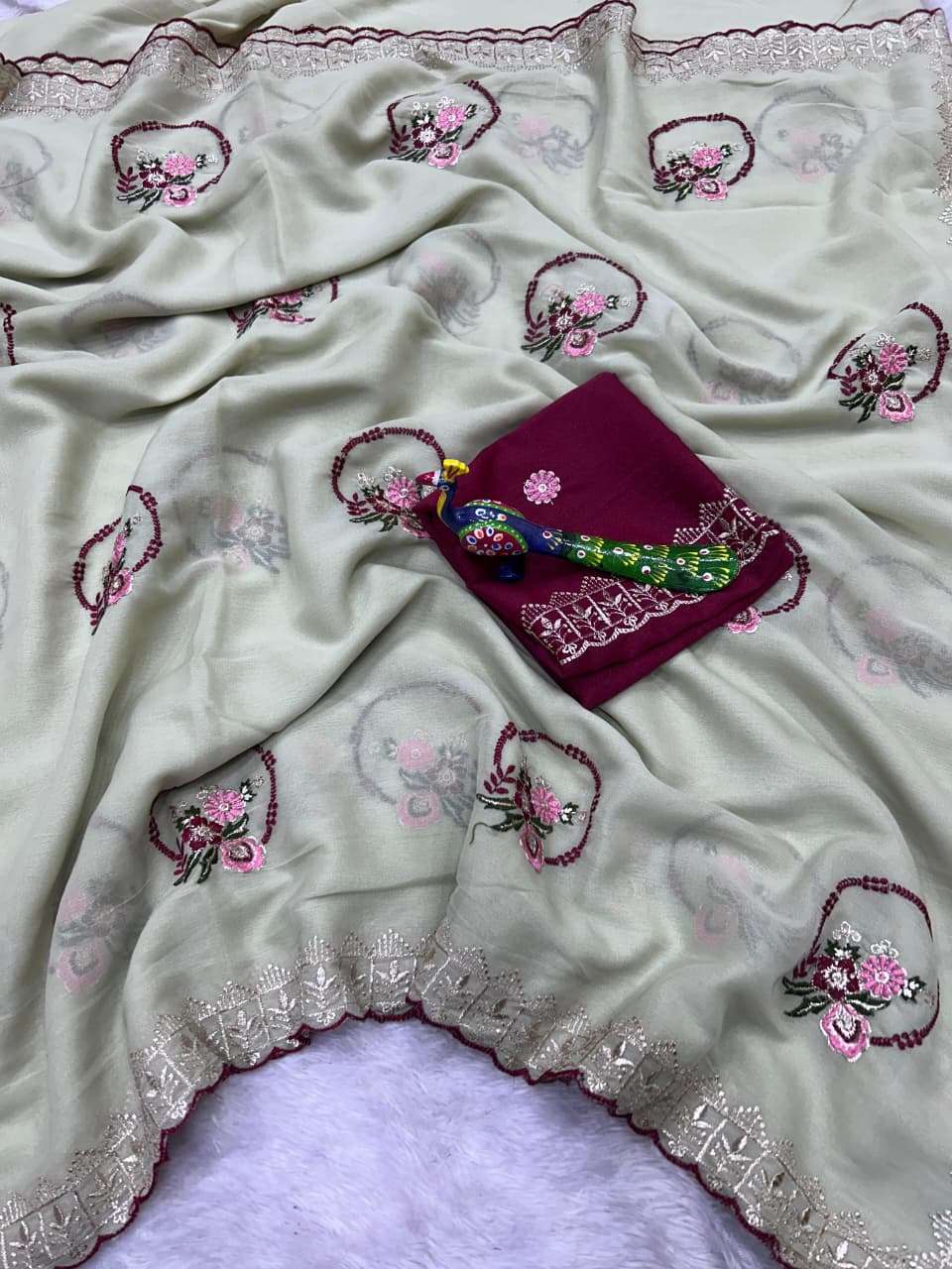  New Arrival tictock pure and beautiful Rangoli silk fabric ...