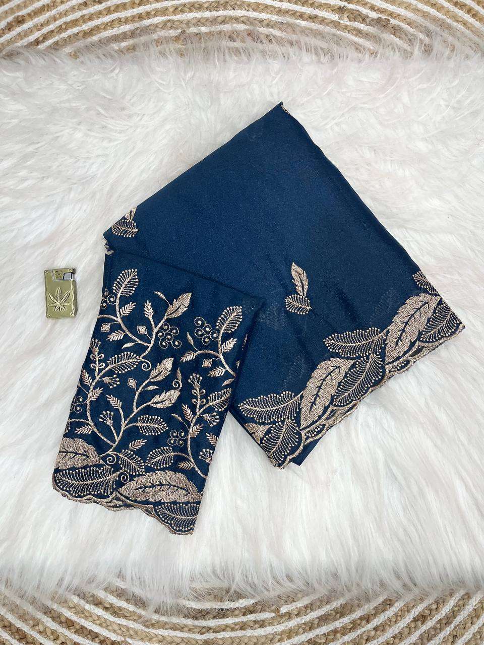 New Arrivals star and moon georgeet fancy fabric Embroidery ...