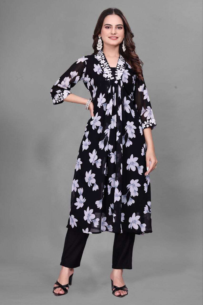 NEW LATEST STYLE READYMADE COTTON KURTI PANT FOR PARTY WEAR ...