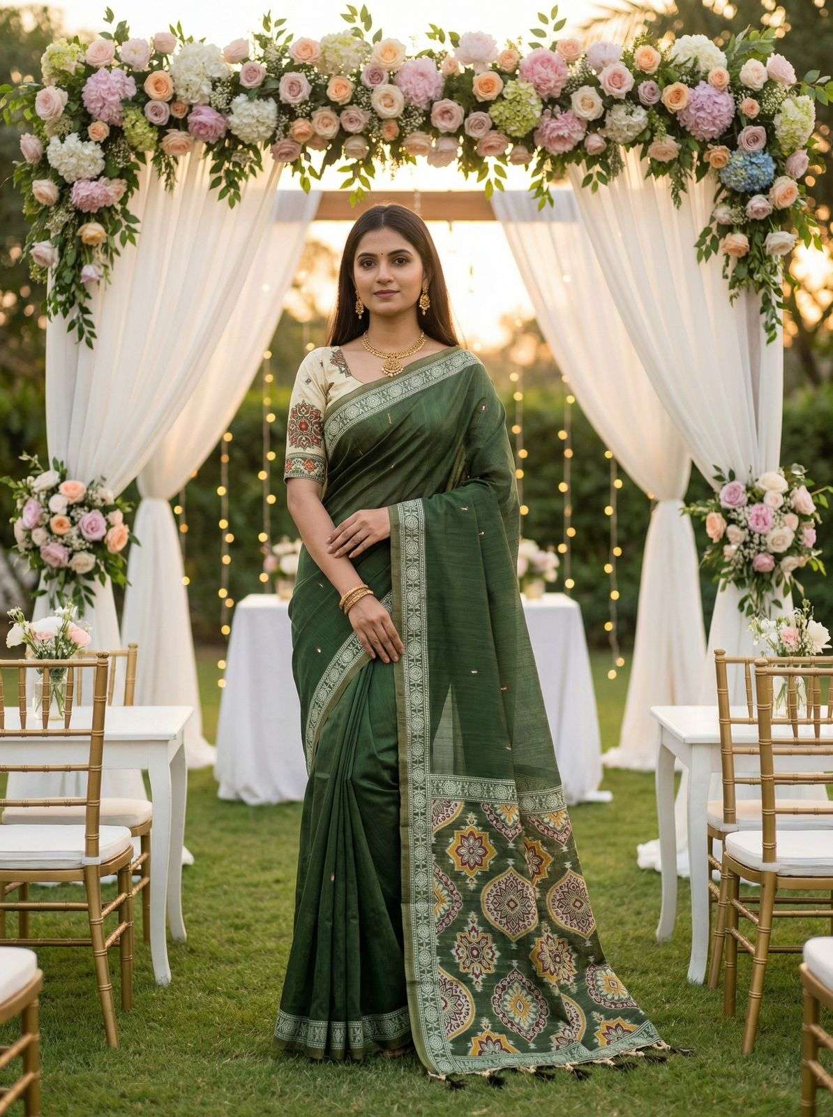  New Launch Ajrakh Soft Pure Muga Cotton fabric with Meenaka...