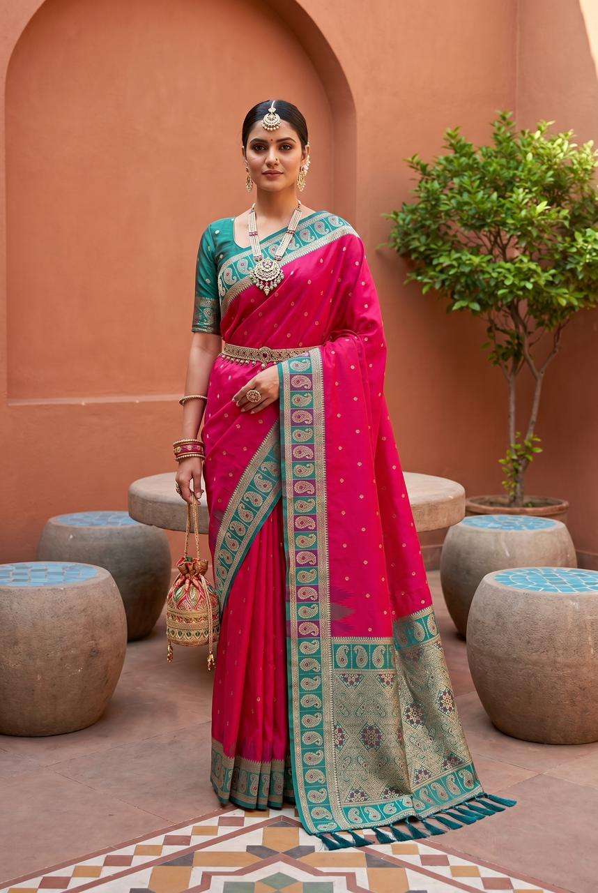 New Launch Double Mango Soft and pure Banarasi silk fabric S...