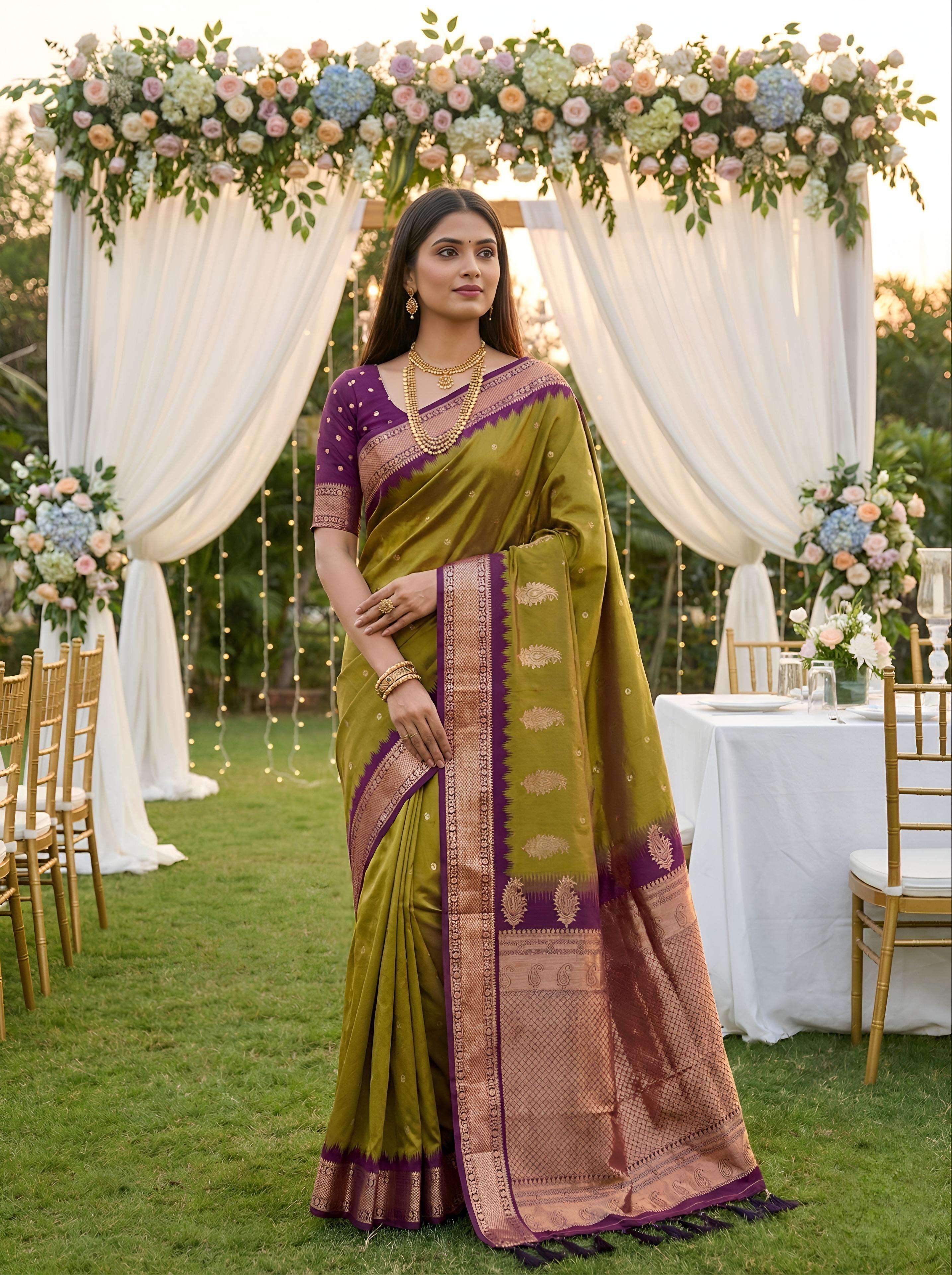 New Launch Mango good vibe Soft Banarasi silk fancy fabric w...