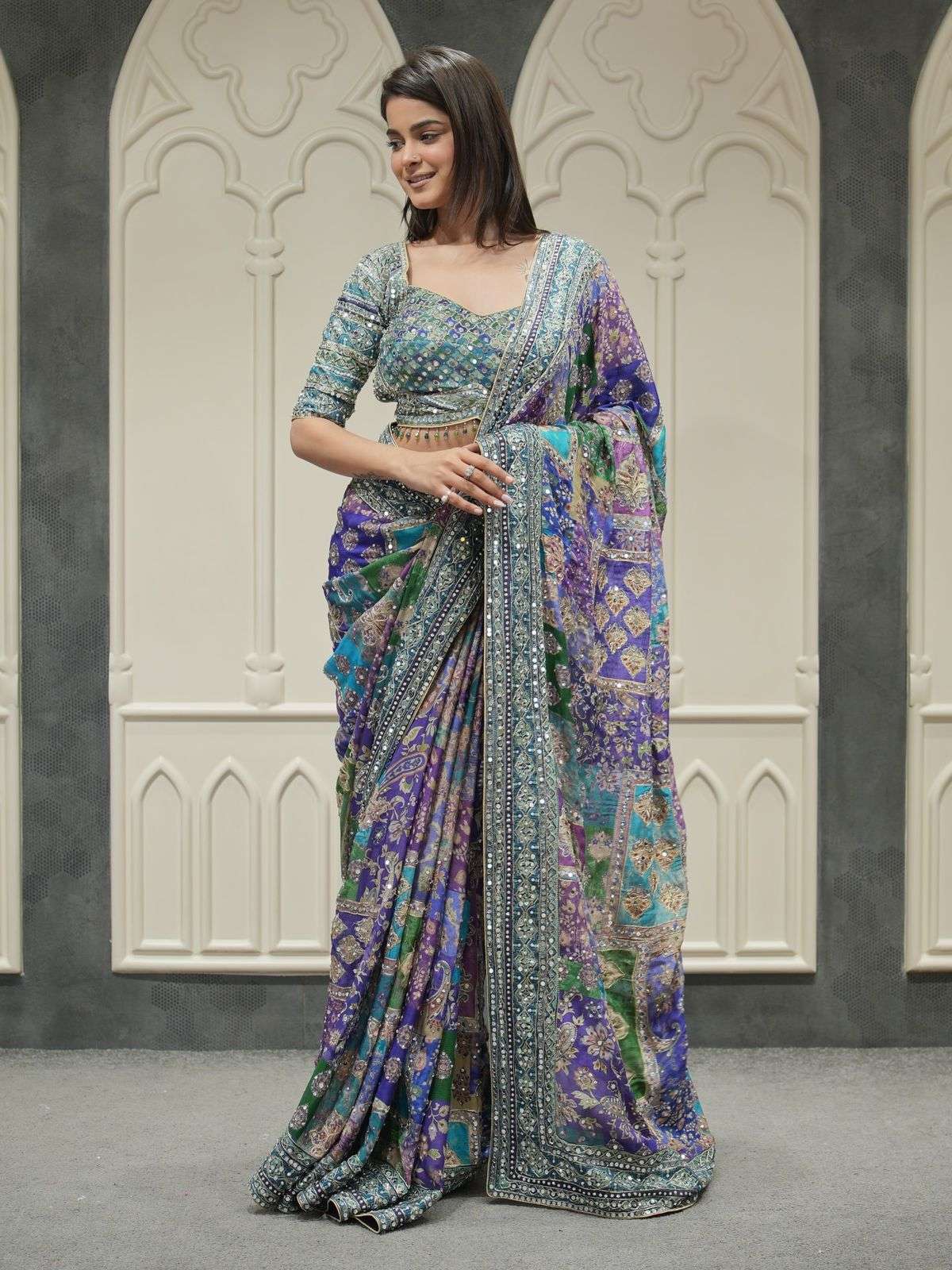  New Launching Layra Soft and fancy Chinnon fabric with beau...