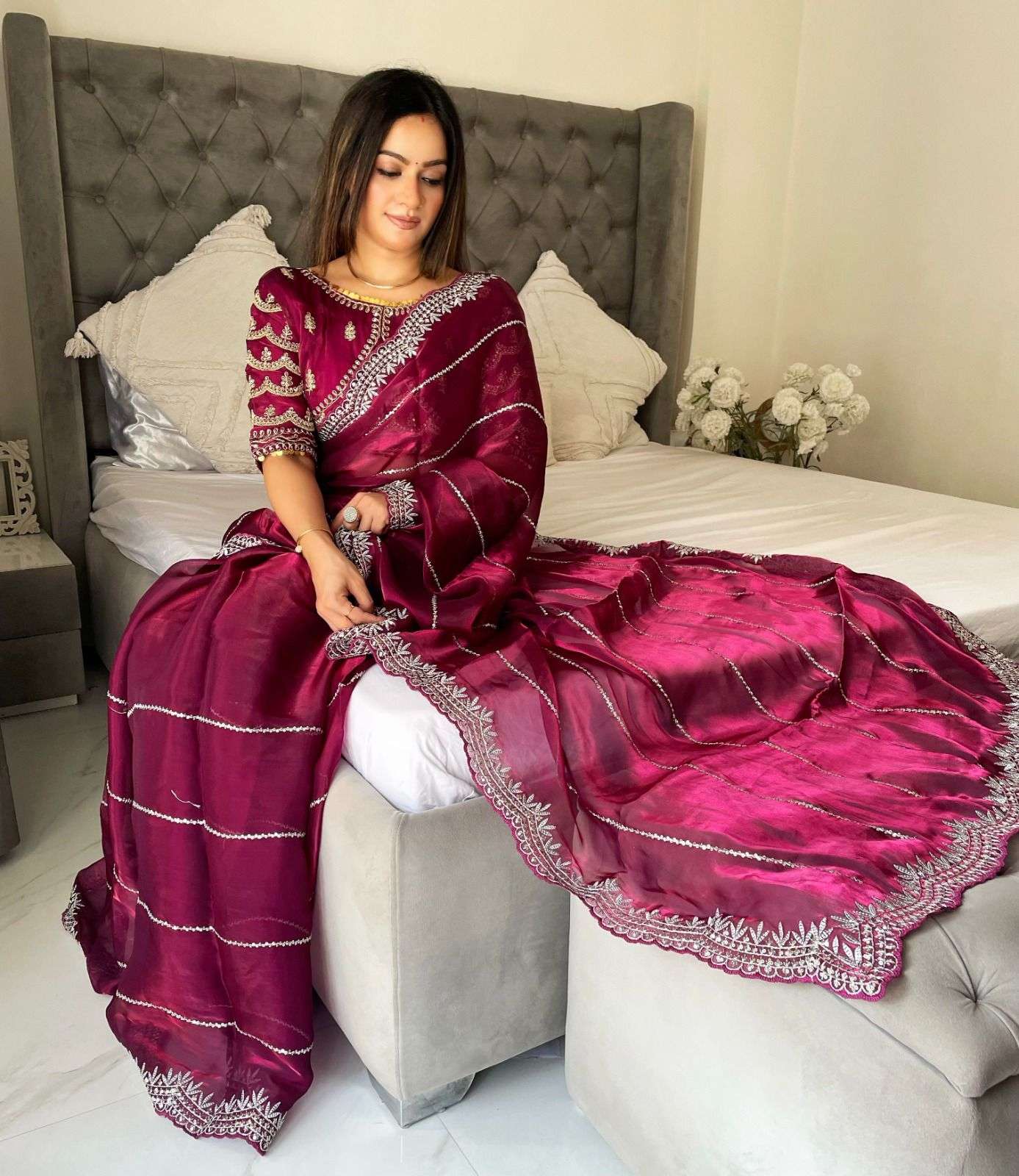New Launching Vanshika Pure jimmy Choo Satin shiny fabric pa...
