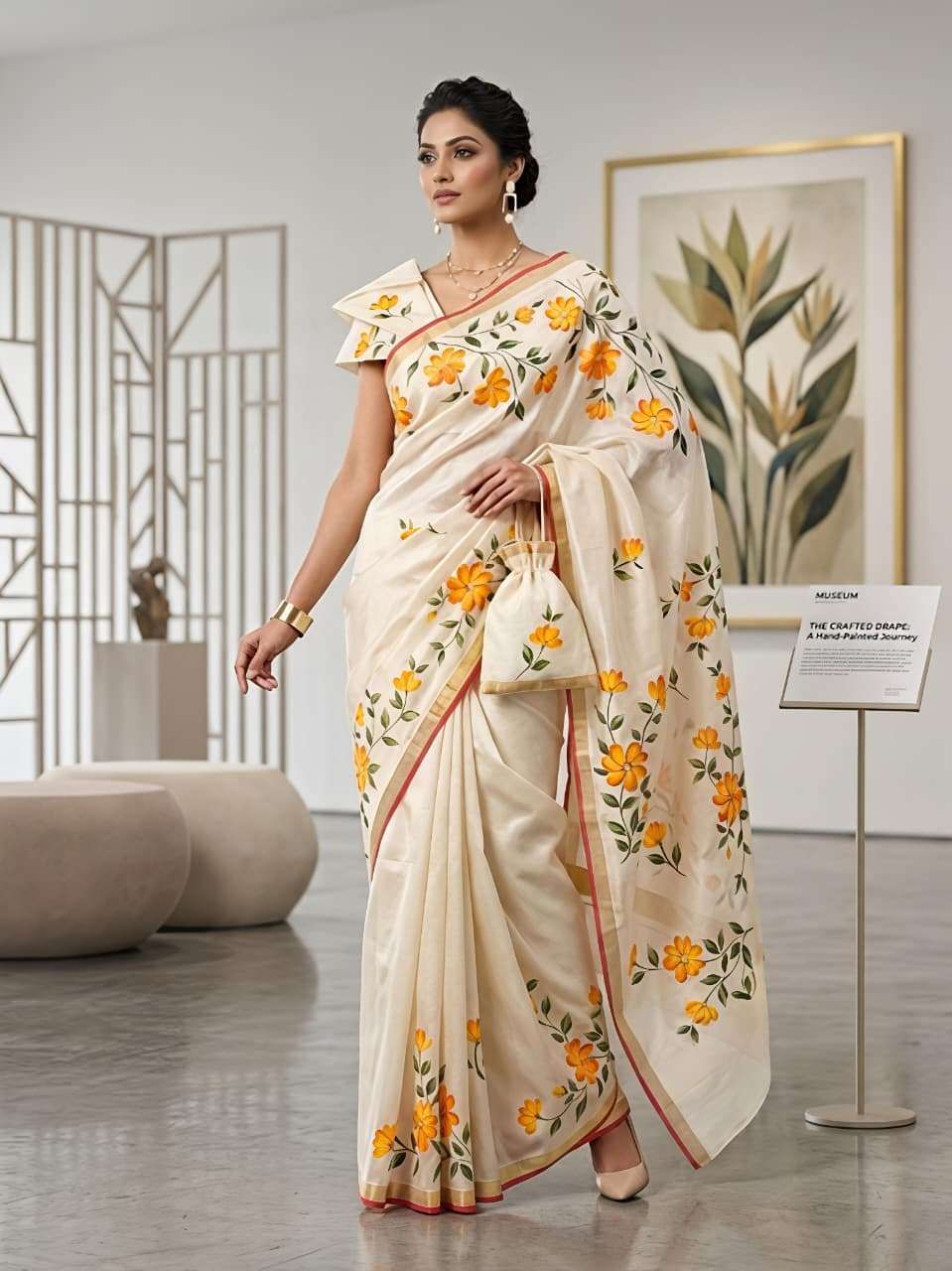 SUN FLOWER MASHKALII BLOOMING FANCY FABRIC WITH BEAUTIFUL FL...