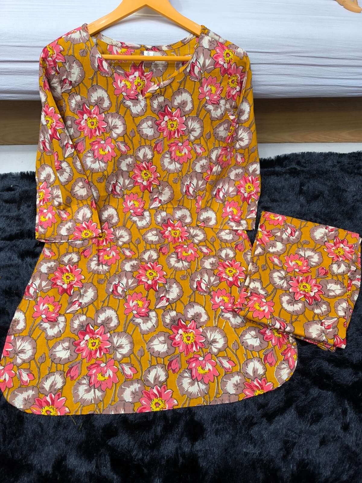 NEW PATTERN COTTON CORD SET TYPE KURTI PANT GIRL AT WHOLESAL...