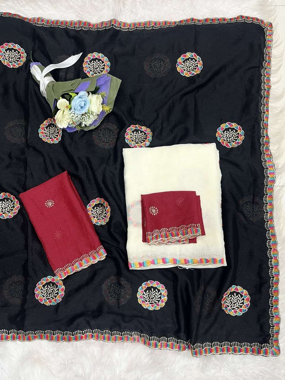 New Update Real Star georgette fabric with beautiful Embroid...