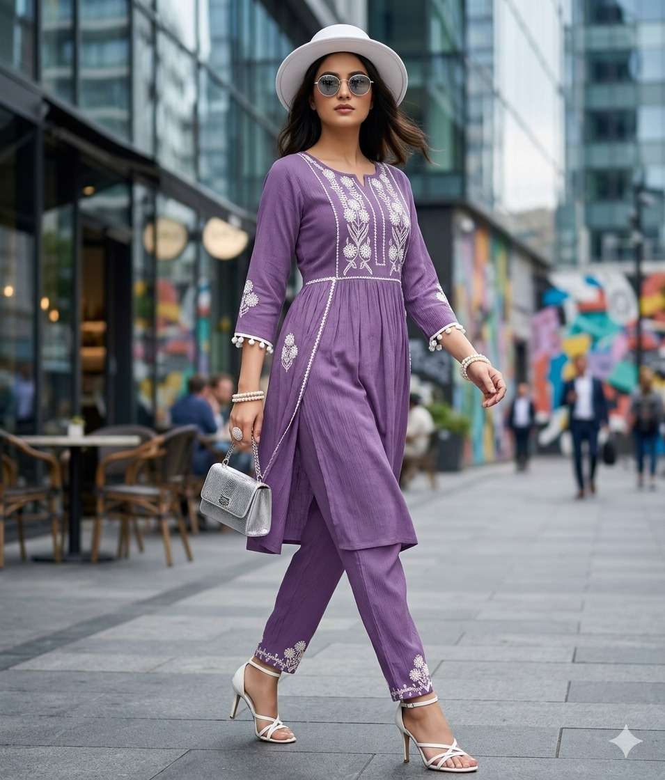 NOVA WORLD TREND BUTTI THREAD WORK KURTI PANT FOR GIRL RESEL...