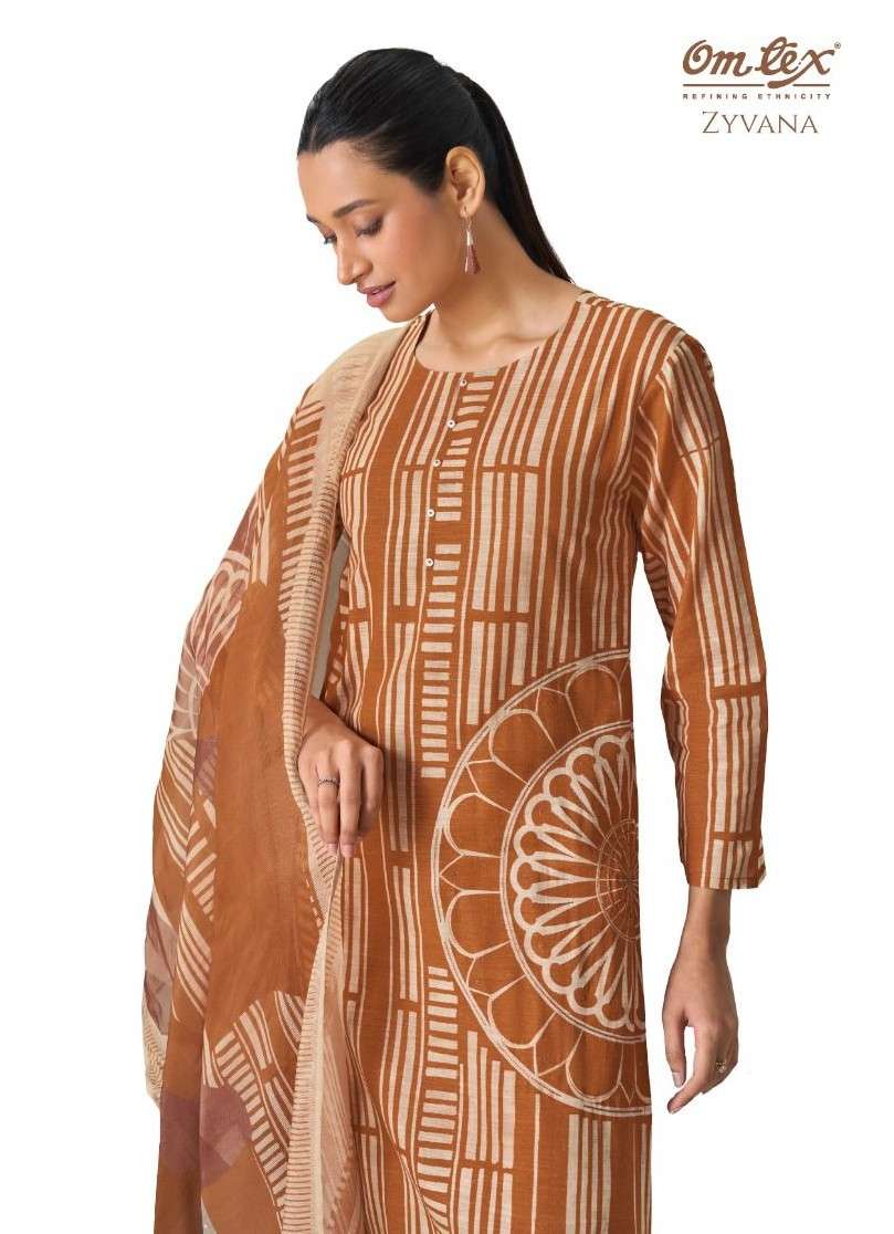 OM TEX ZYVANA PREMIUM LAWN COTTON LINING PRINT SALWAR SUIT F...