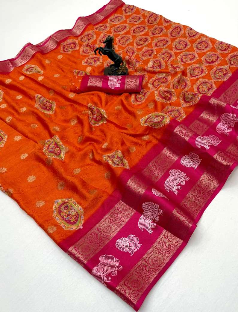 Original made of Mansa Premium Semi Viscose silk Fabric Fest...