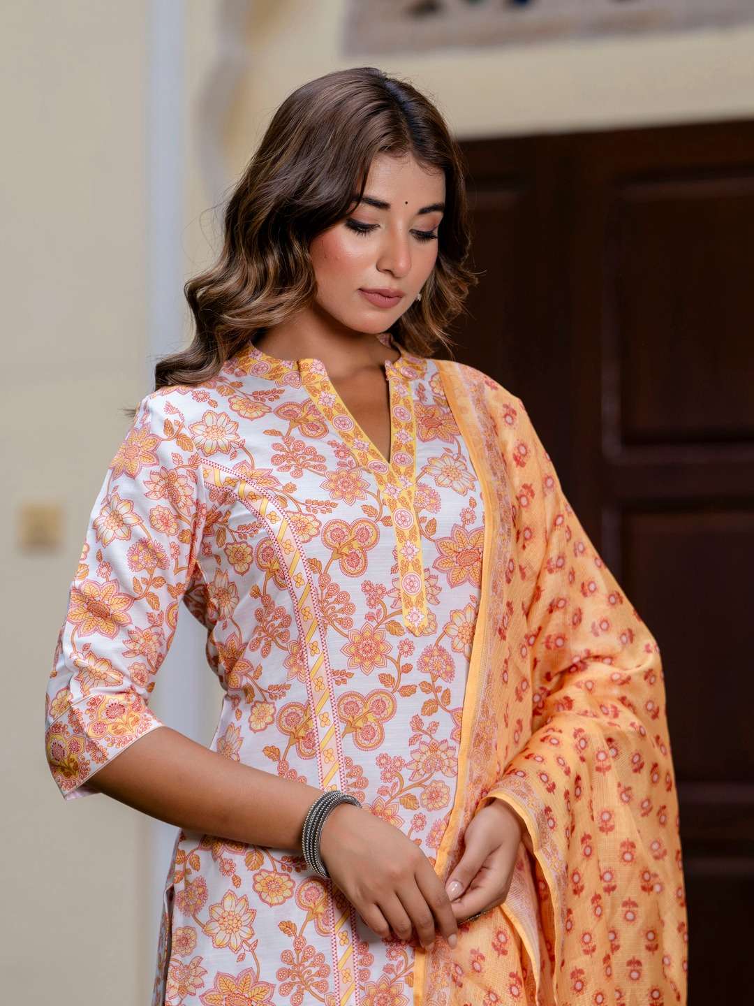 PC DHURANDHAR COTTON SALWAR SUIT WITH KOTA CHECKS DUPATTA WH...