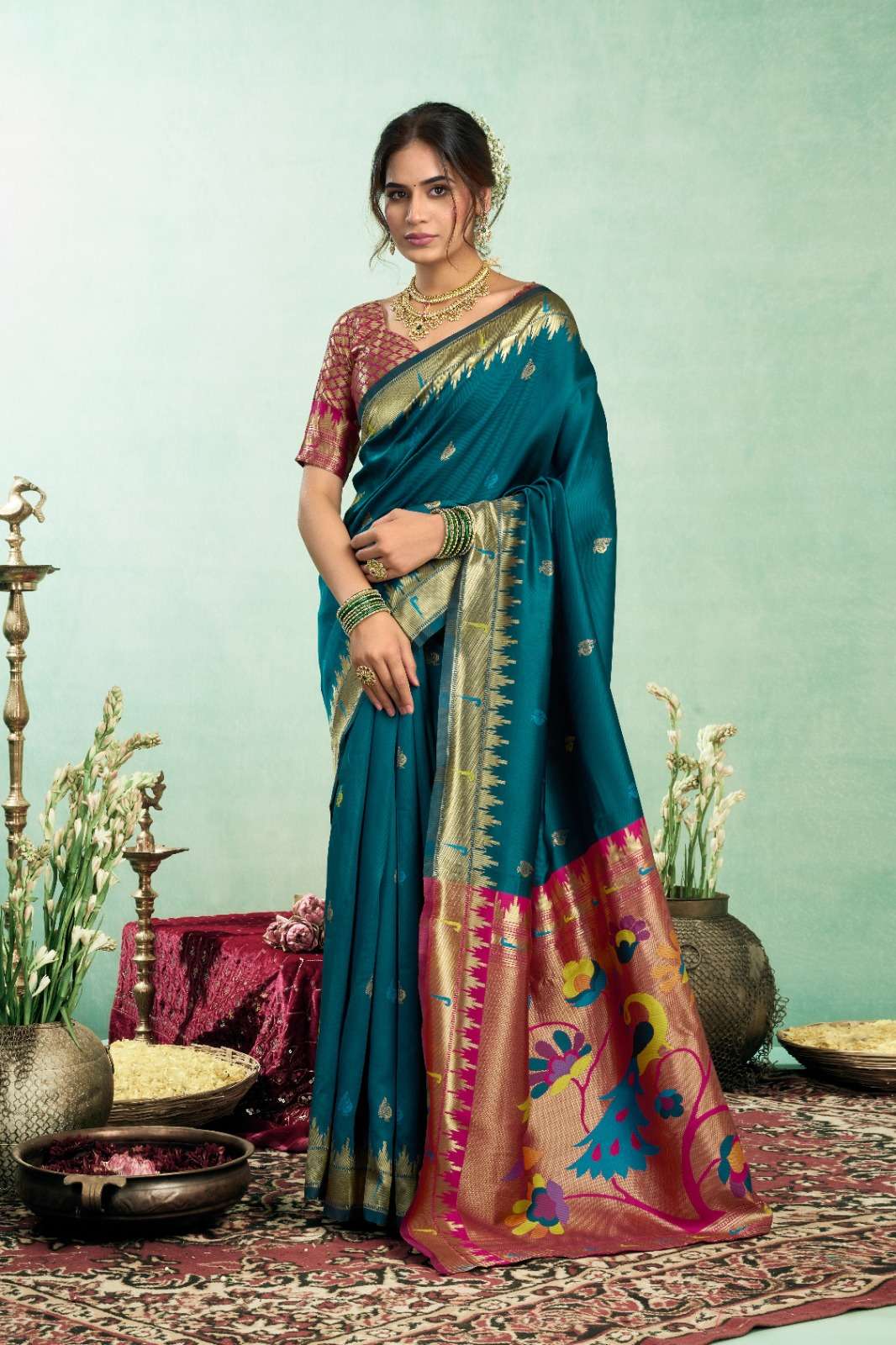 Pethani 7 pure and Silk Blend fabric perfect for  Party Sare...