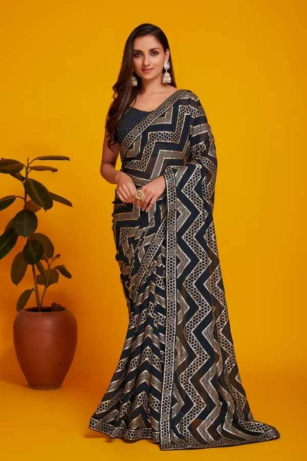 PREMIUM SOFT AND PURE GEORGETTE FANCY FABRIC WITH BEAUTIFUL ...