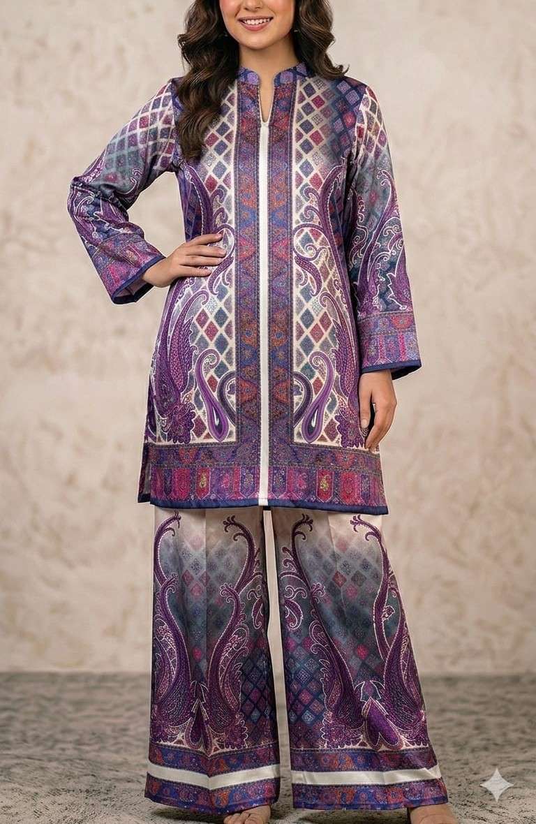 PREMIUM TURKISH CORD SET AT SATIN DIGITAL PRINT FOR GIRL RES...