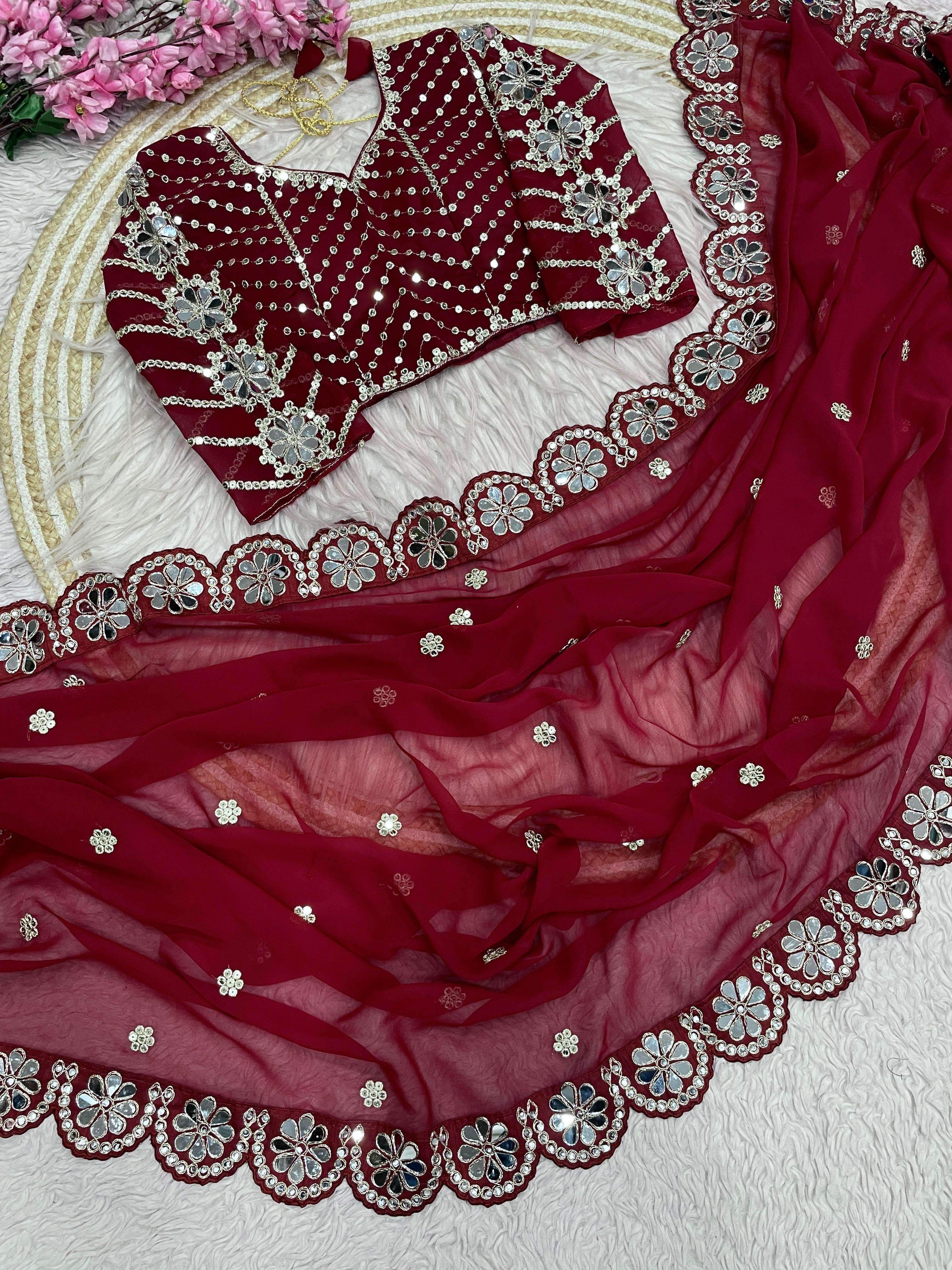 present New Bollywood Trending design in mirror Fox Georget...