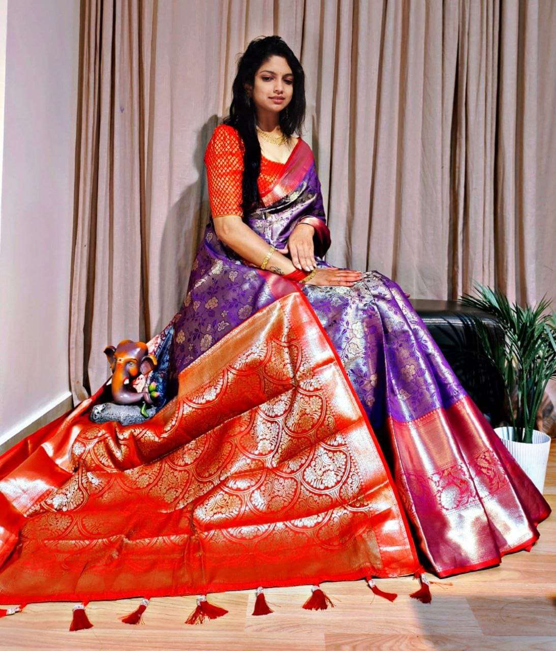 Priyamani Vol 13 Pure Kanjivaram Silk Fabric With Heavy Mina...