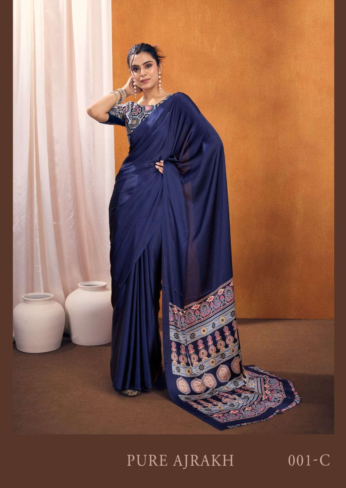  PURE AJRAKH 001 EXQUISITE AND OCCASION SPECIAL MODAL SATIN ...