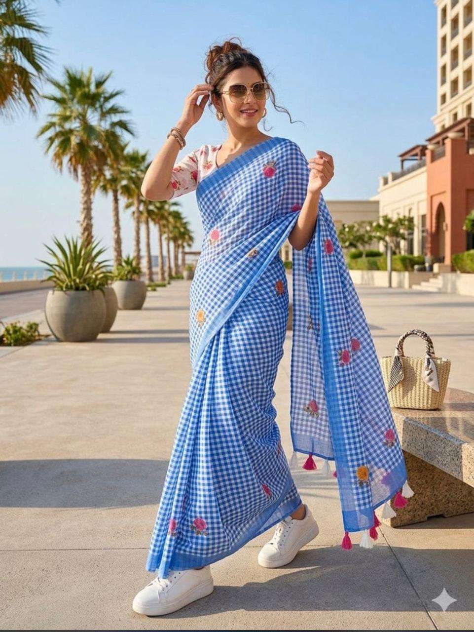  Pure and attractive Linen fabric with beautiful Digital Pri...