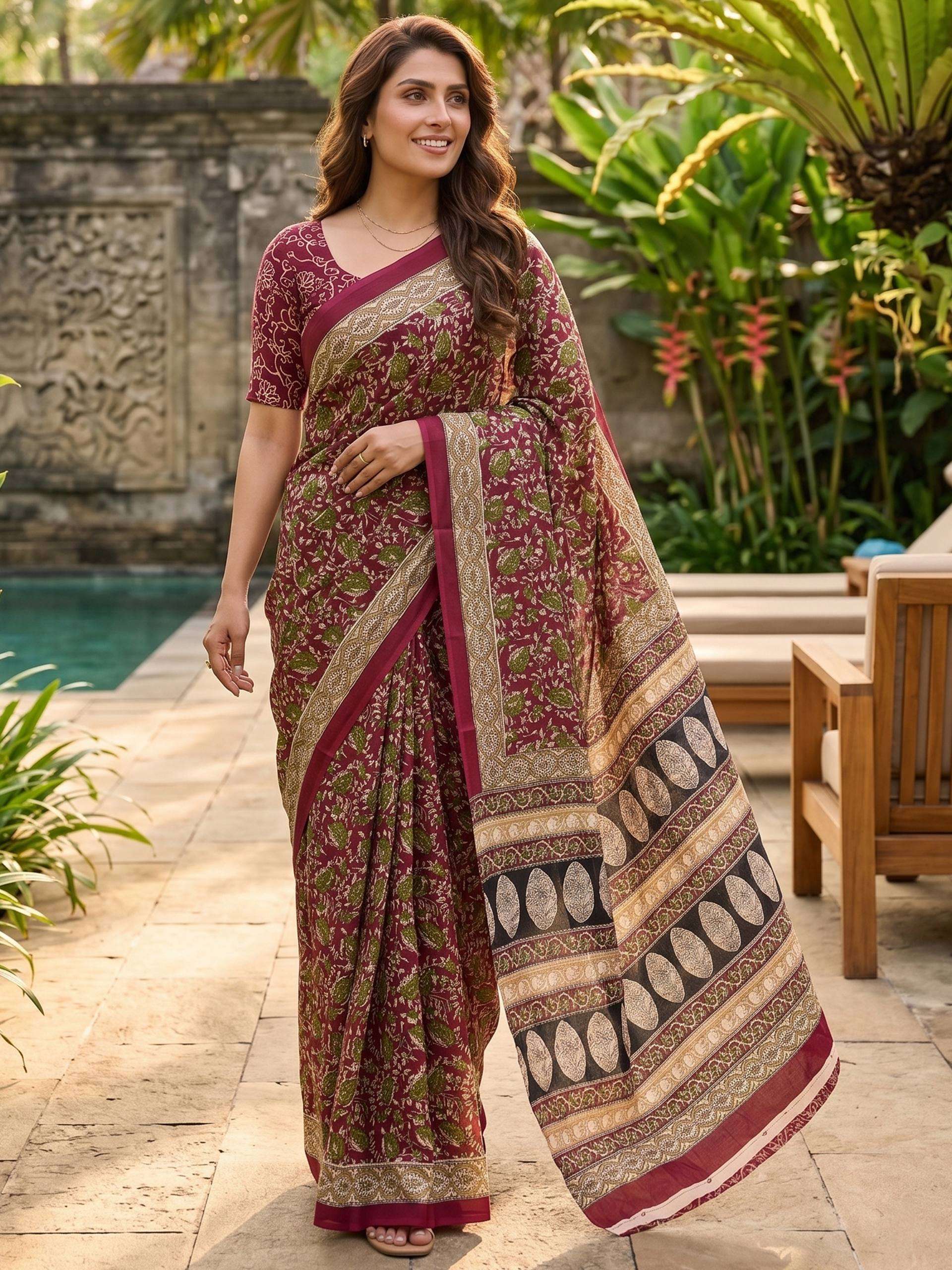  PURE KALAMKARI 2 HANDMADE MULMUL COTTON SOFT FABRIC SAREE R...