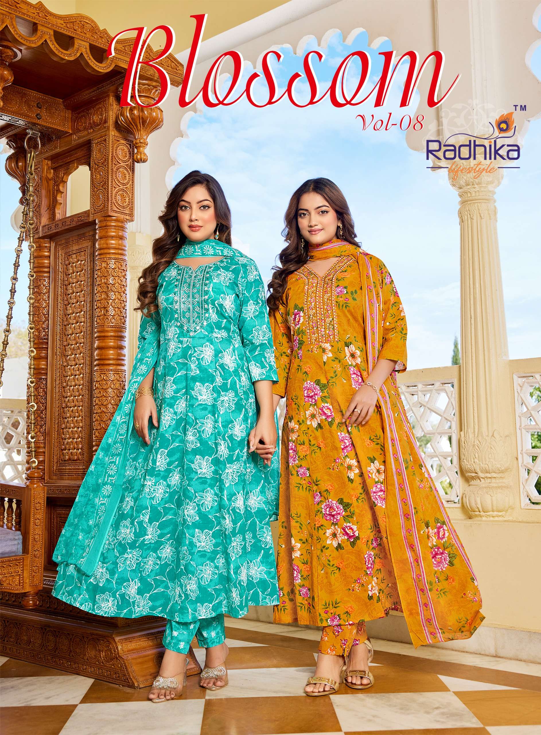 RADHIKA LIFESTYLE BLOSSOM VOL 8 COTTON PRINT WITH EMBROIDERY...