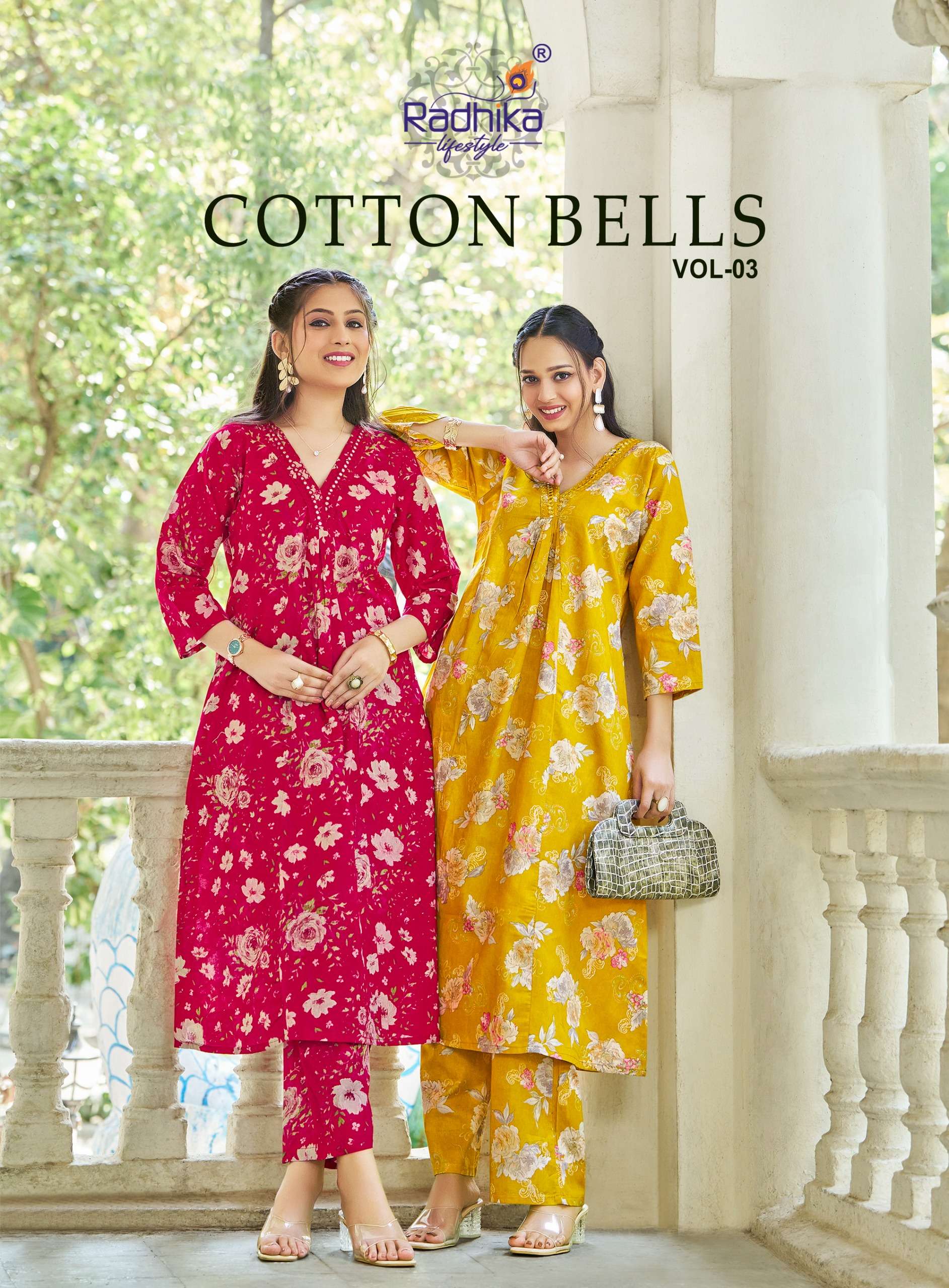 RADHIKA LIFESTYLE COTTON BELLS VOL 3 COTTON 60 60 FOIL PRINT...