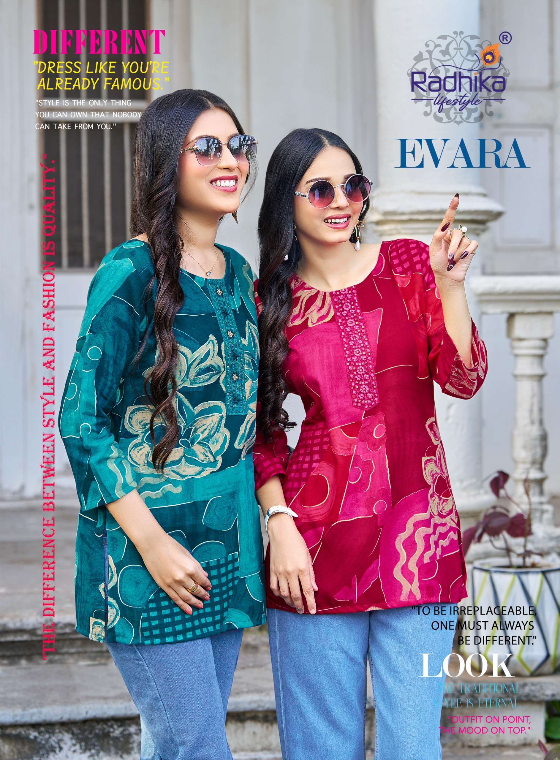 RADHIKA LIFESTYLE EVARA VOL 1 REYON FOIL PRINT WITH EMBROIDE...