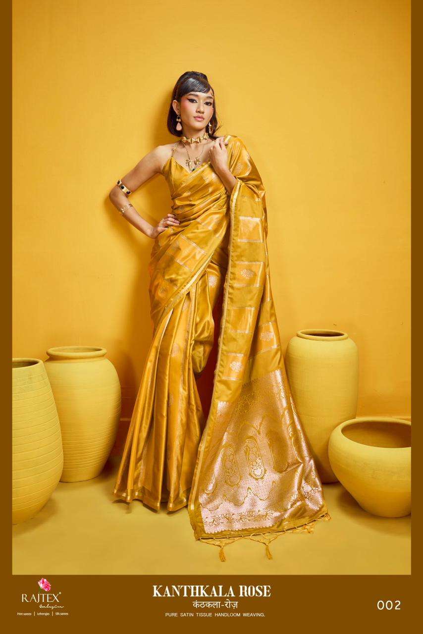 Rajtex Kanthkala premium and Pure Satin fabric Handloom Weav...