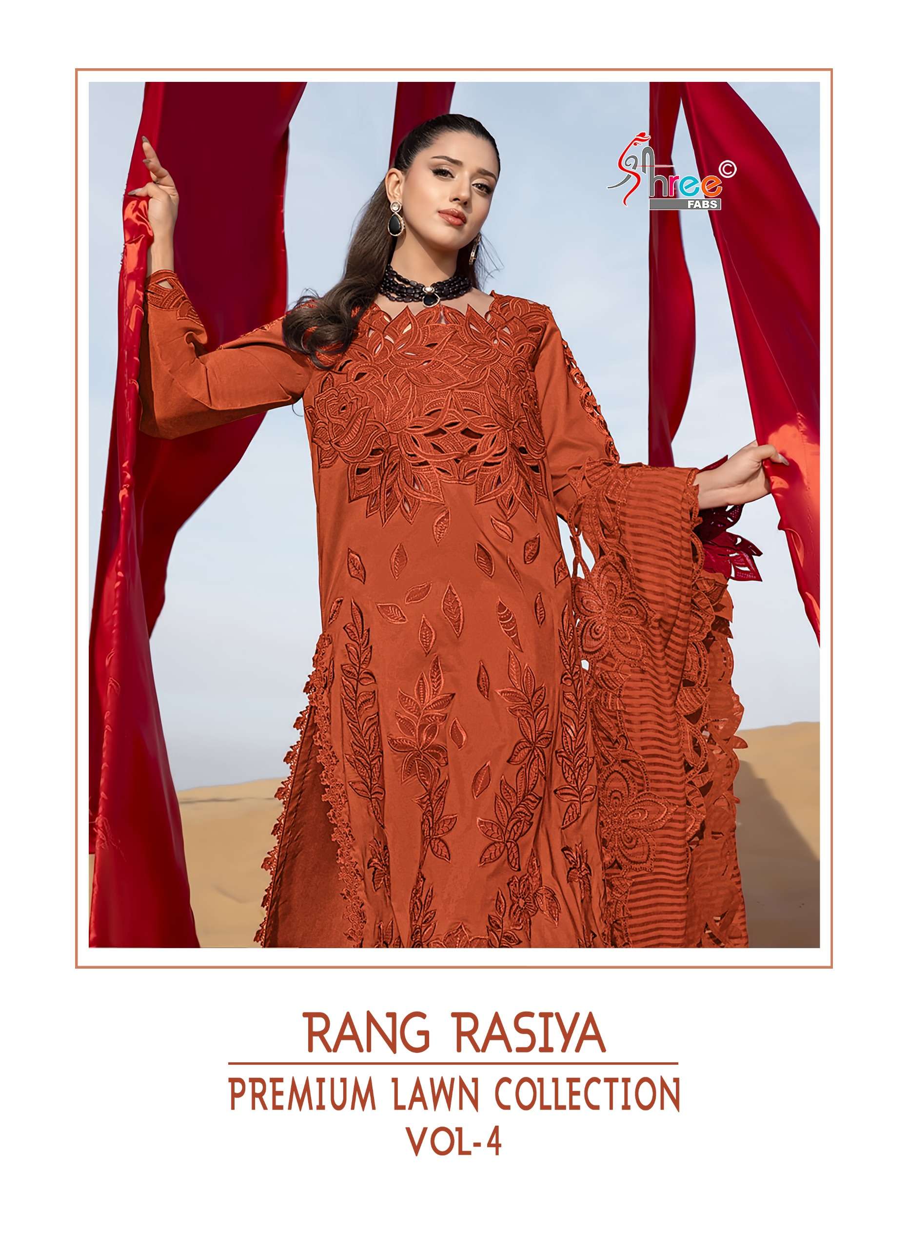 RANG RASIYA PREMIUM LAWN COLLECTION VOL 4 COTTON LAWN EMBROD...