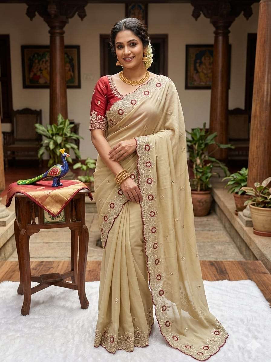 Rangoli silk fabric with beautiful flower design on border ...