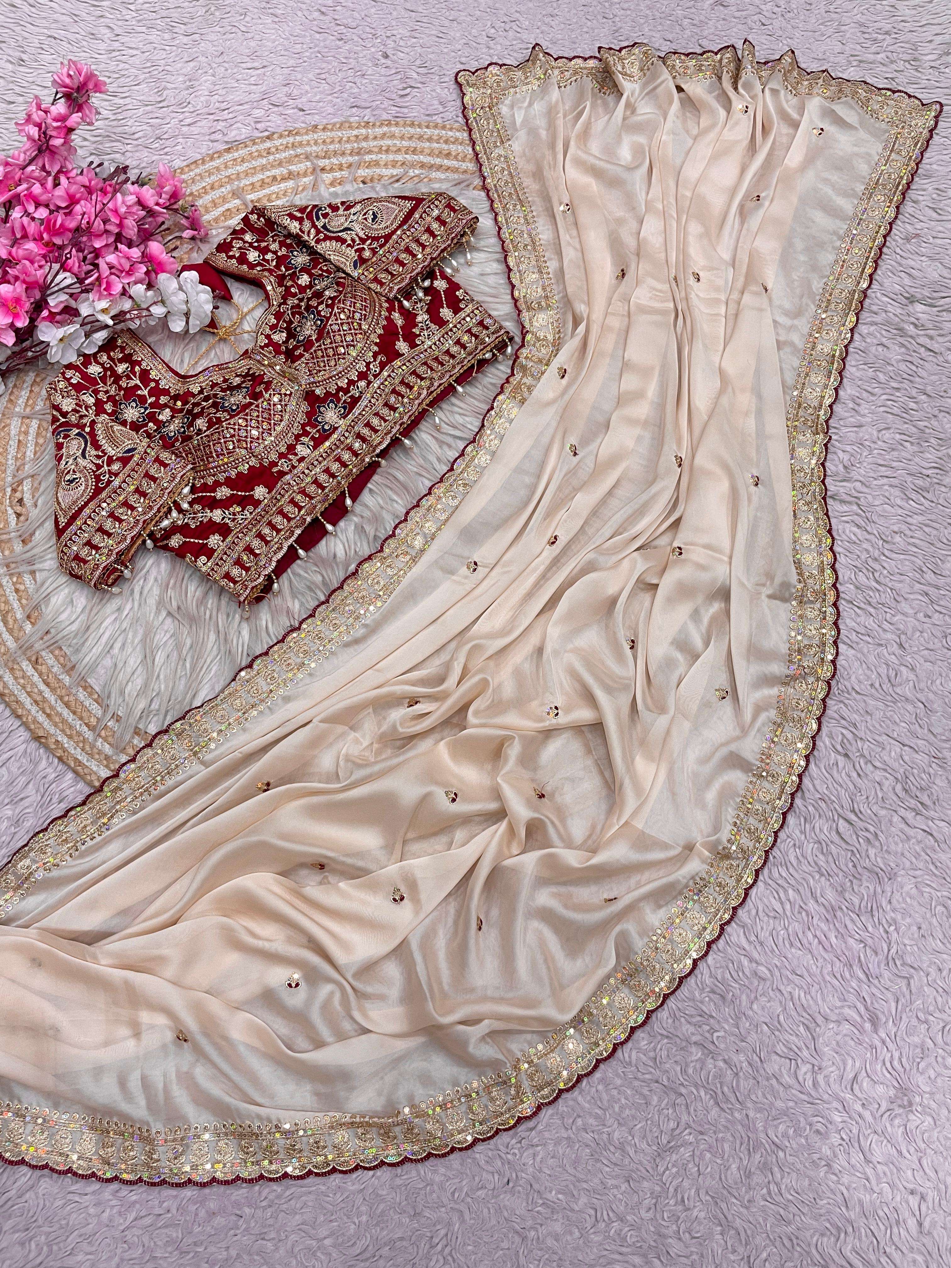 Rangoli silk fancy and soft fabric with beautiful  embroider...