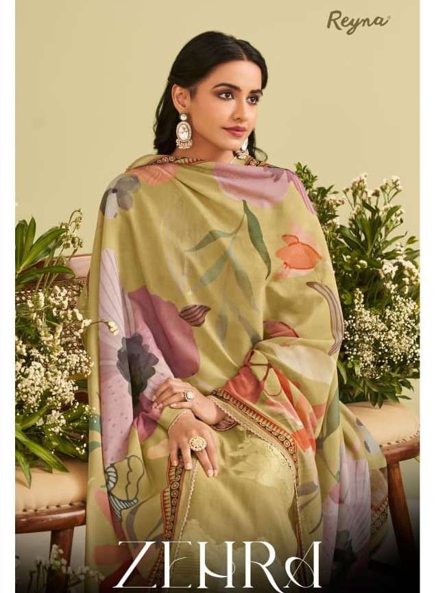 REYNA ZEHRA CHANDERI JACQARD WITH HANDWORK SALWAR SUIT WHOLE...