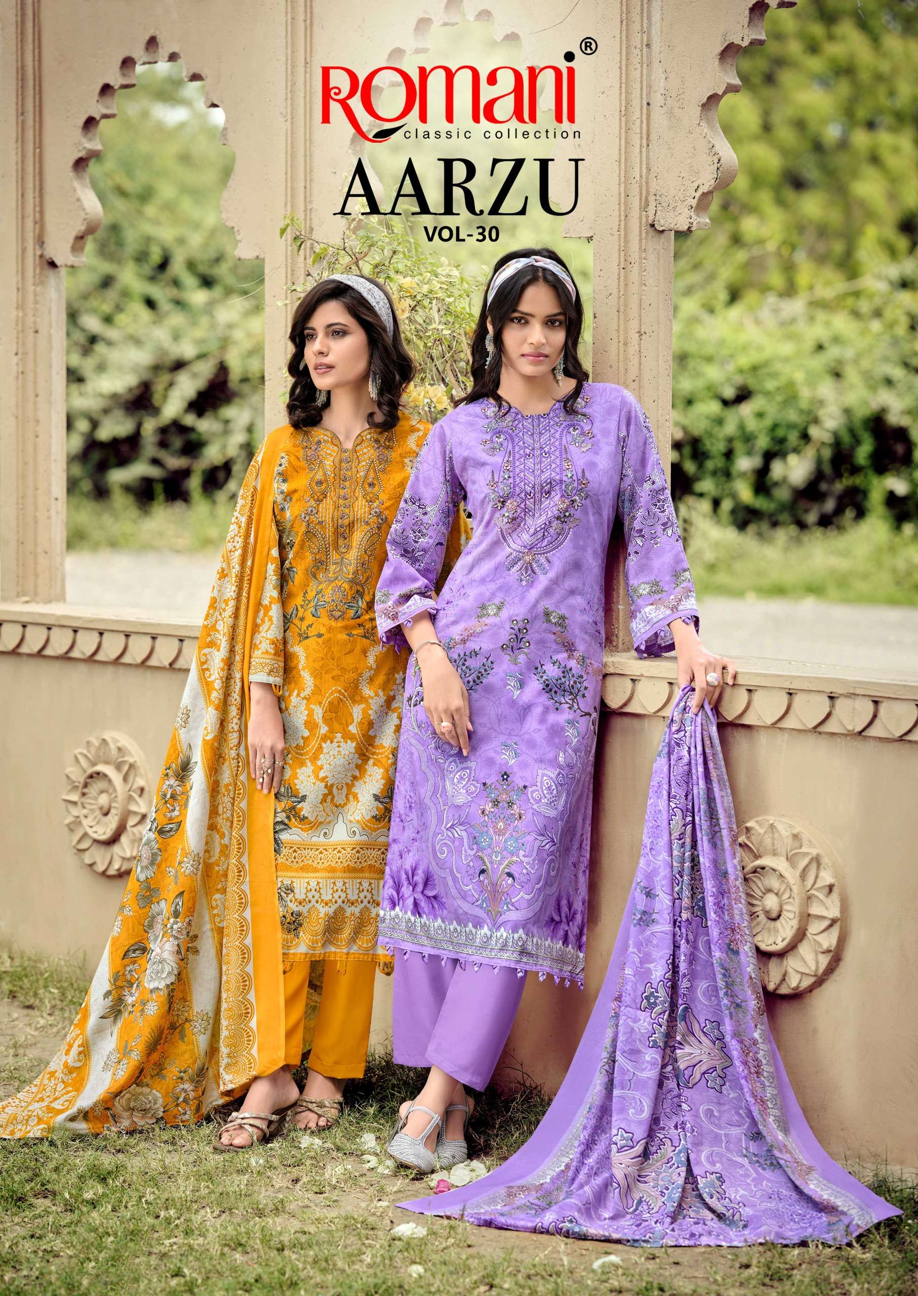ROMANI AARZU VOL 30 SOFT COTTON DIGITAL PATTERN PAKISTANI DR...