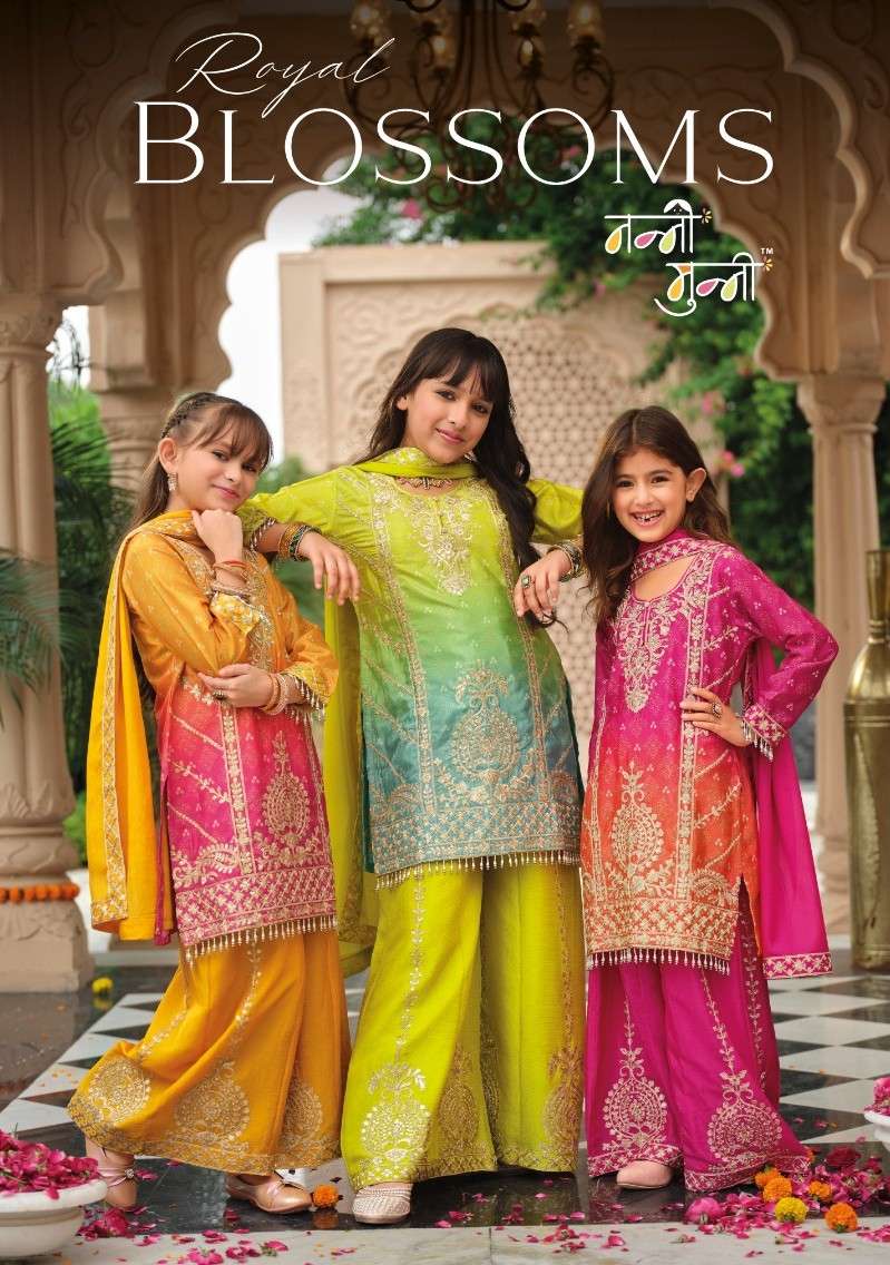 ROYAL BLOSSOMS NEW COLLETION OF KIDS WEAR HEAVY WORK KURTI P...