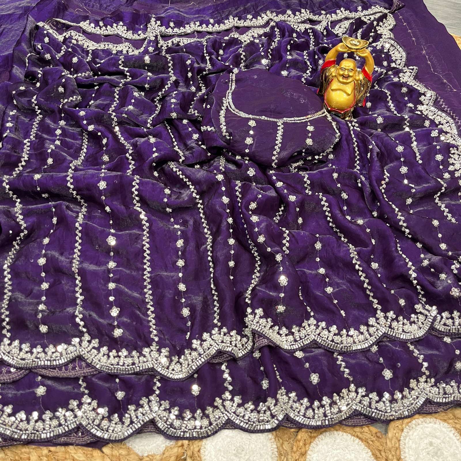  Sahenaz Pure Fancy Satin Silk fancy fabric With Beautiful O...