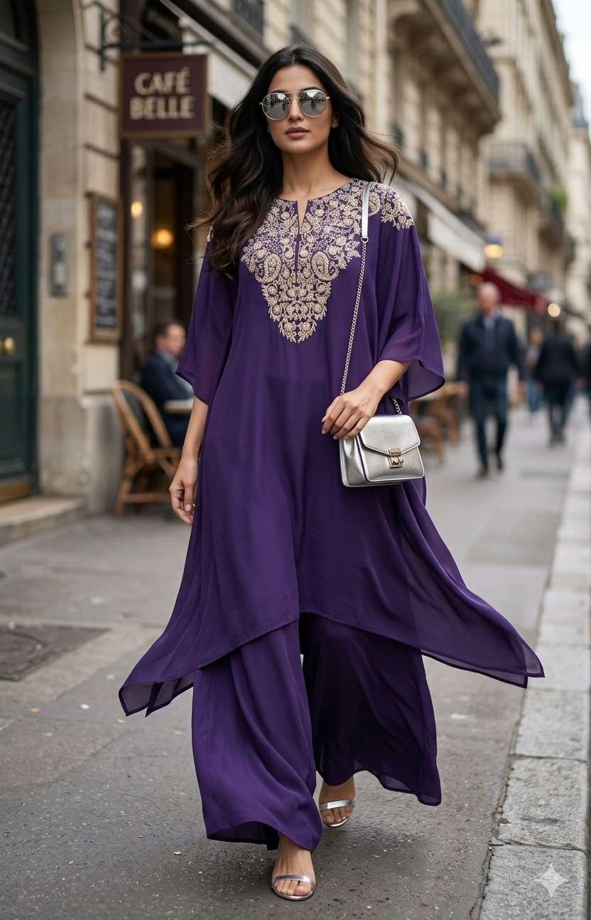 SAHIBAA STITCHED PREMIUM REAL DESIGNER KURTI PALAZZO COMBO S...
